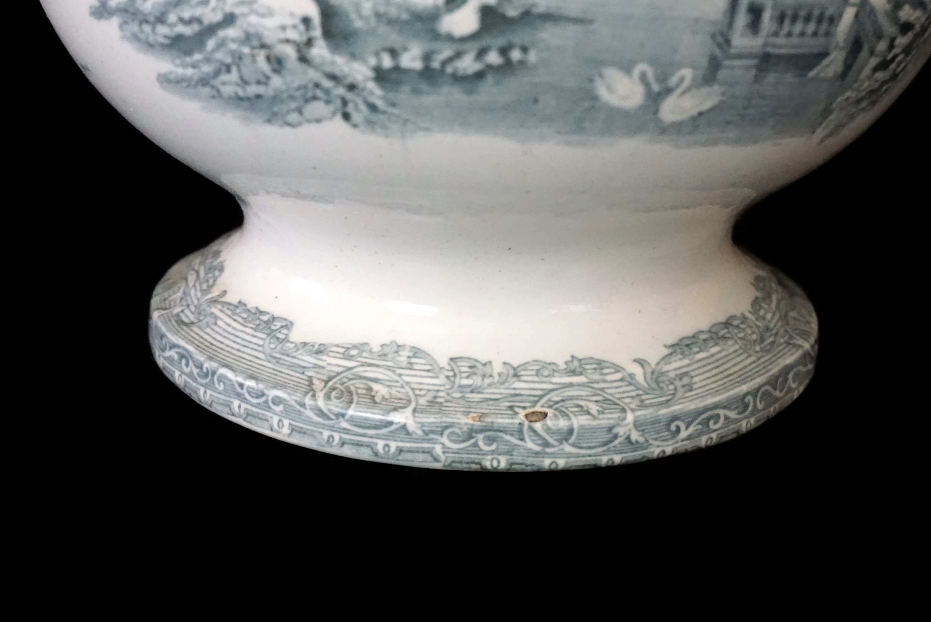 Podmore Walker Pottery Water Pitcher in Venus Pattern, Antique