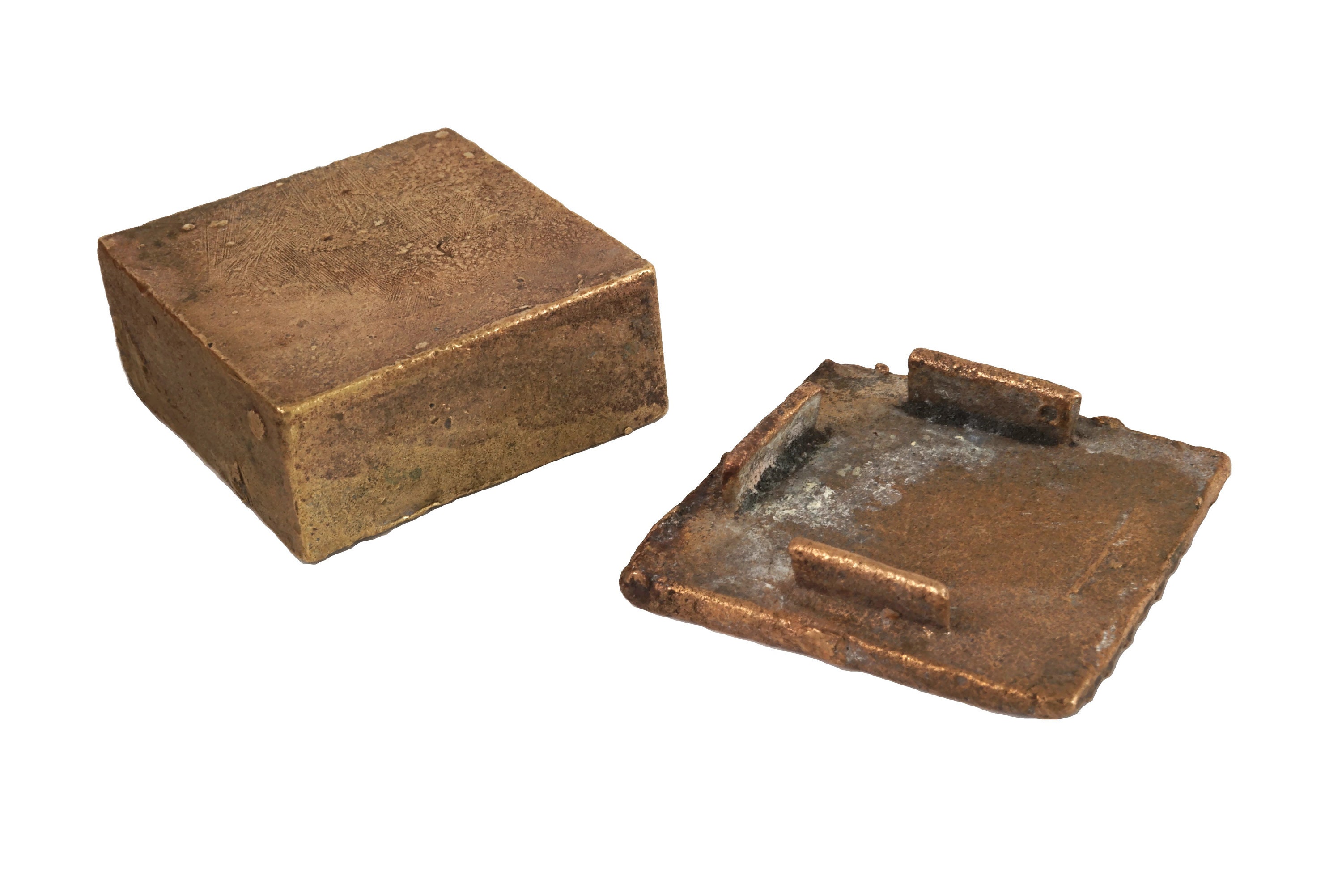 Antique Akan Gold Dust Box, Set of Two, Collectible African Art