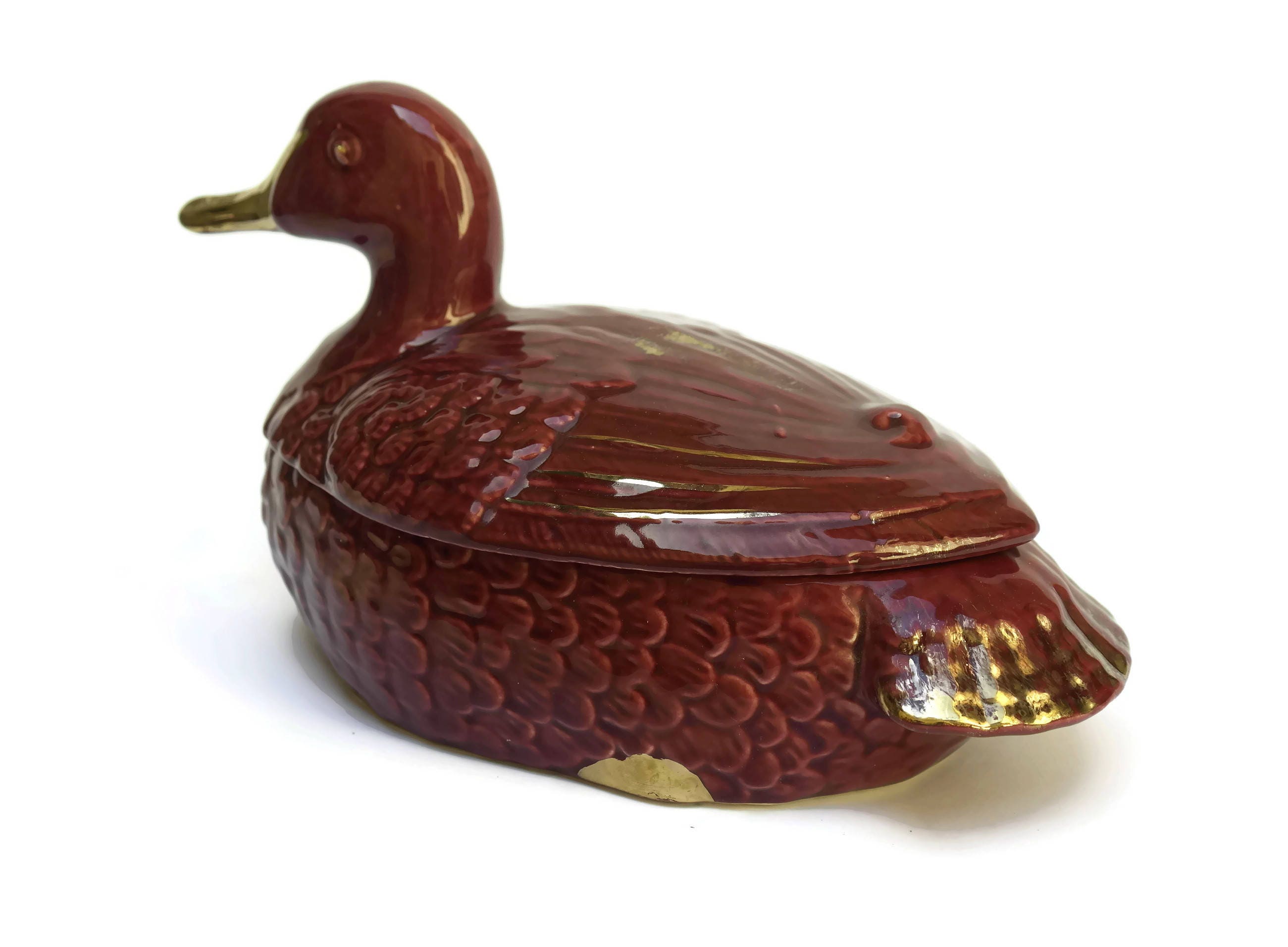 Mid Century Pottery Duck Tureen.