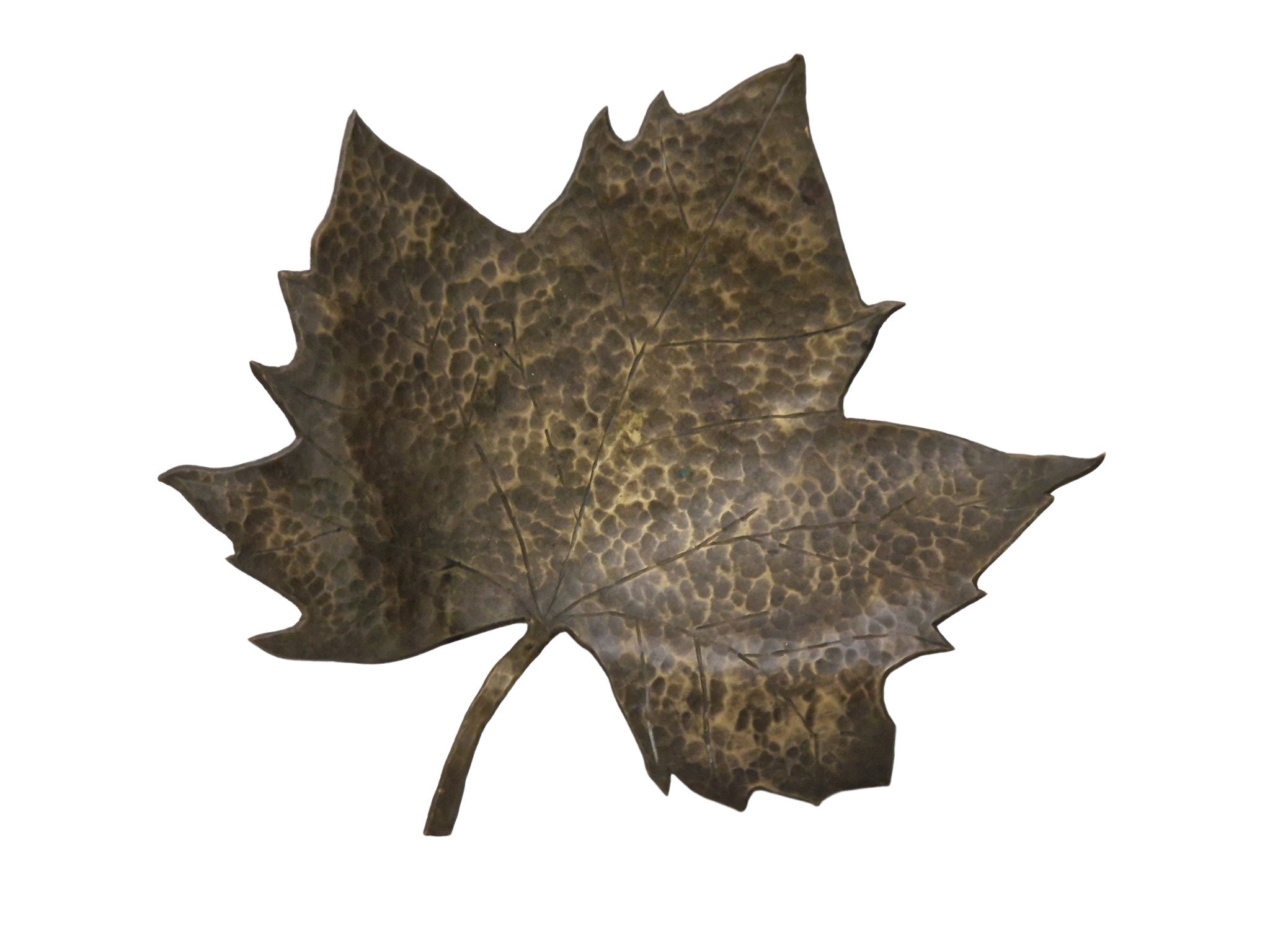 Vintage Bronze Maple Leaf Sculpture, Mid Century French Botanical Art
