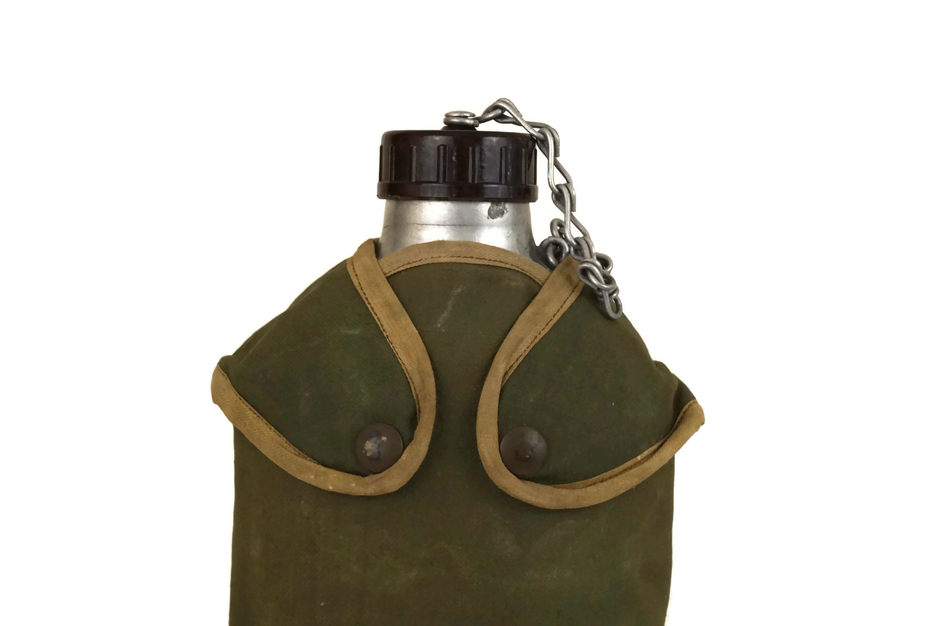 Vintage French Military Water Flask, Army Canteen Bottle