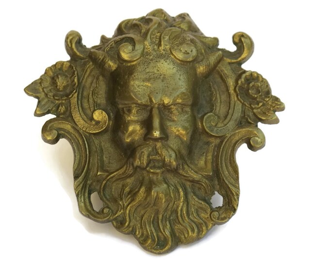 Brass Green Man Door Knocker Plate. Architectural Salvage. Etsy