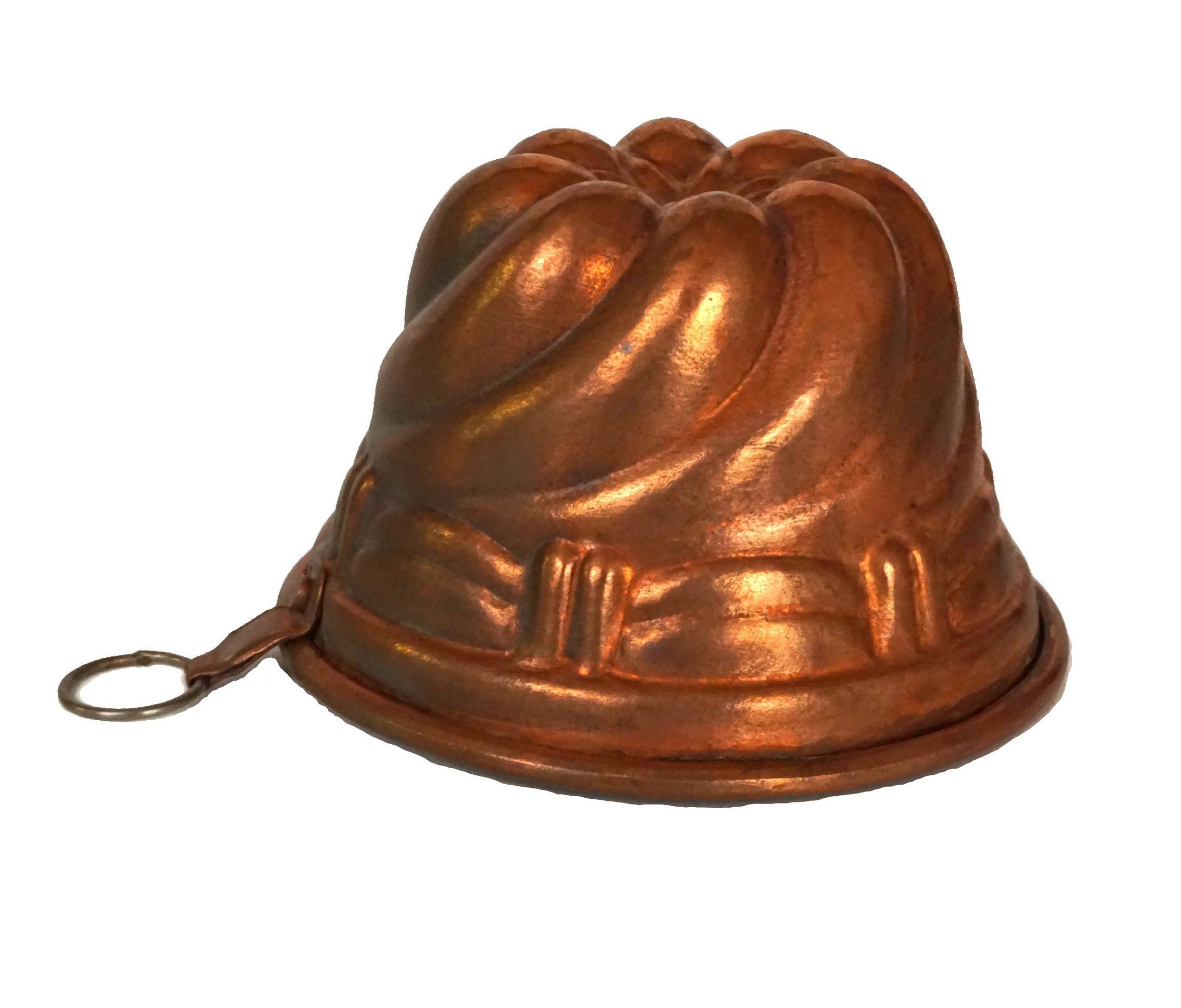 French Copper Jello Mold, Rustic Kitchen Wall Decor