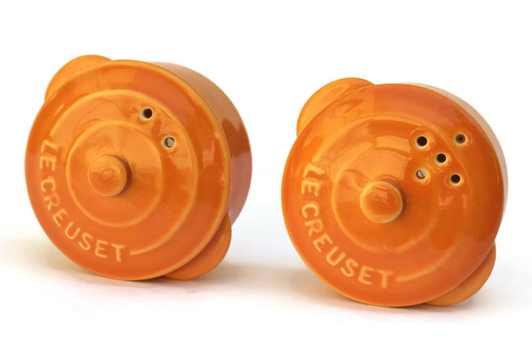 Vintage Orange Le Creuset Salt and Pepper Shakers.