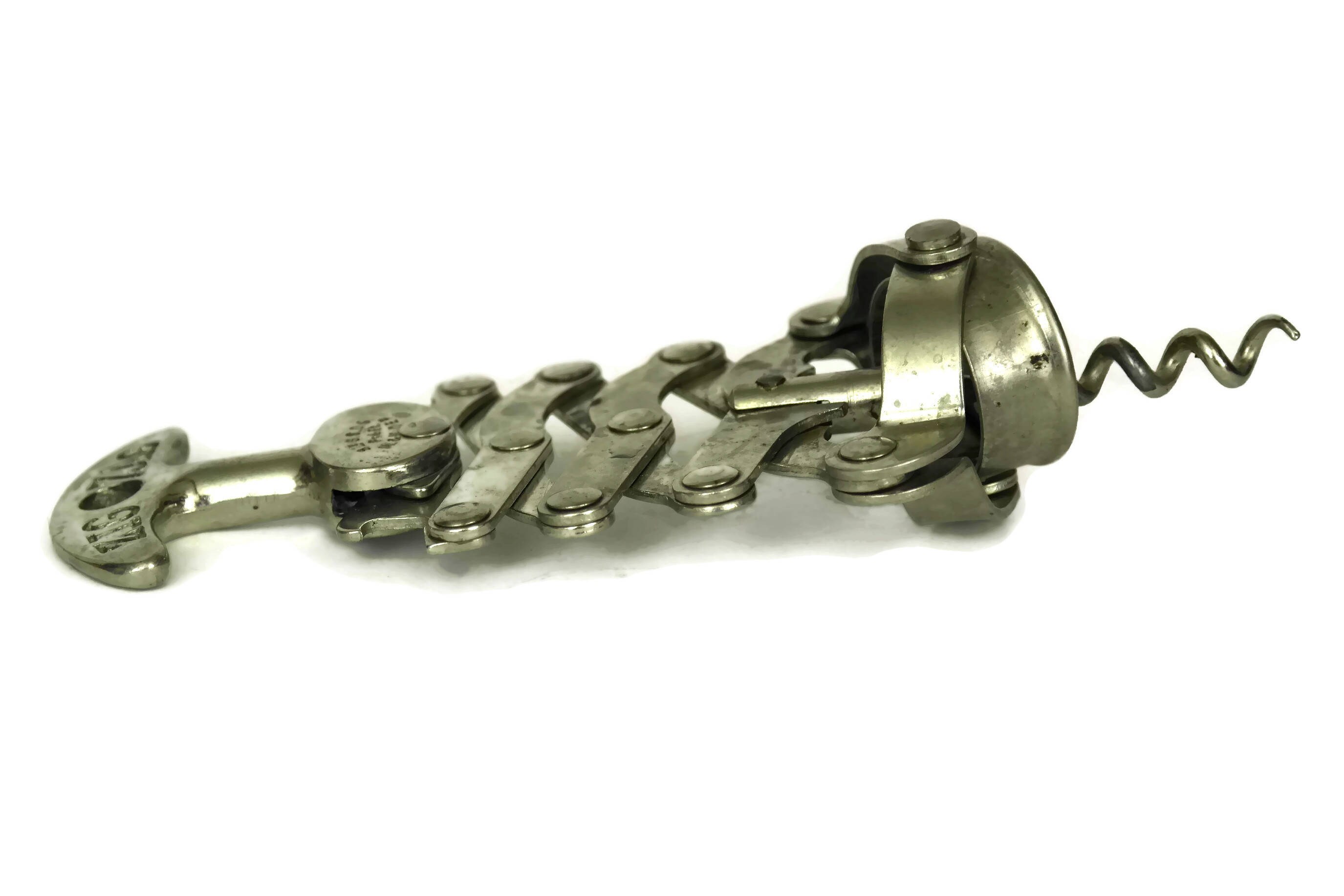 Zig Zag Accordion Corkscrew. French Wine Bottle Opener. Vintage