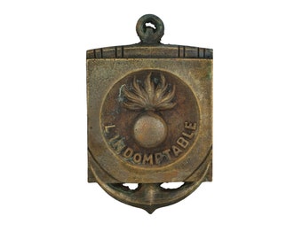 French Navy Ship Bronze Tampion, Collectible Marine Wall Hanging Plaque, Nautical Paperweight