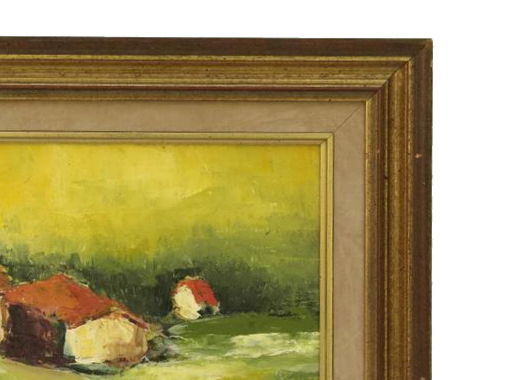 French Abstract Landscape Oil Painting by Pierre Eugene Chauvet