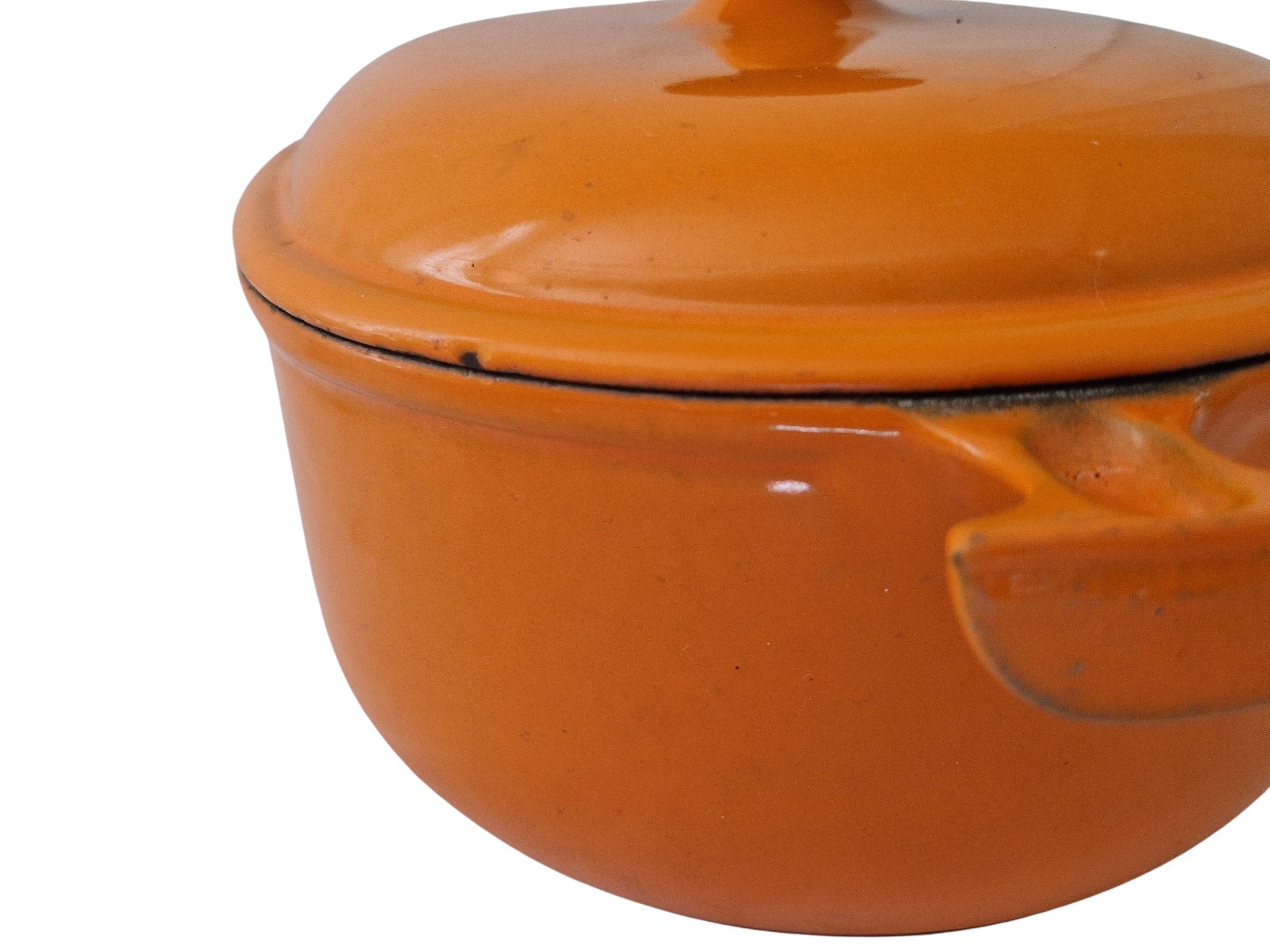 1970s Orange Le Creuset Cast Iron Dutch Oven, La Mama by Enzo Mari