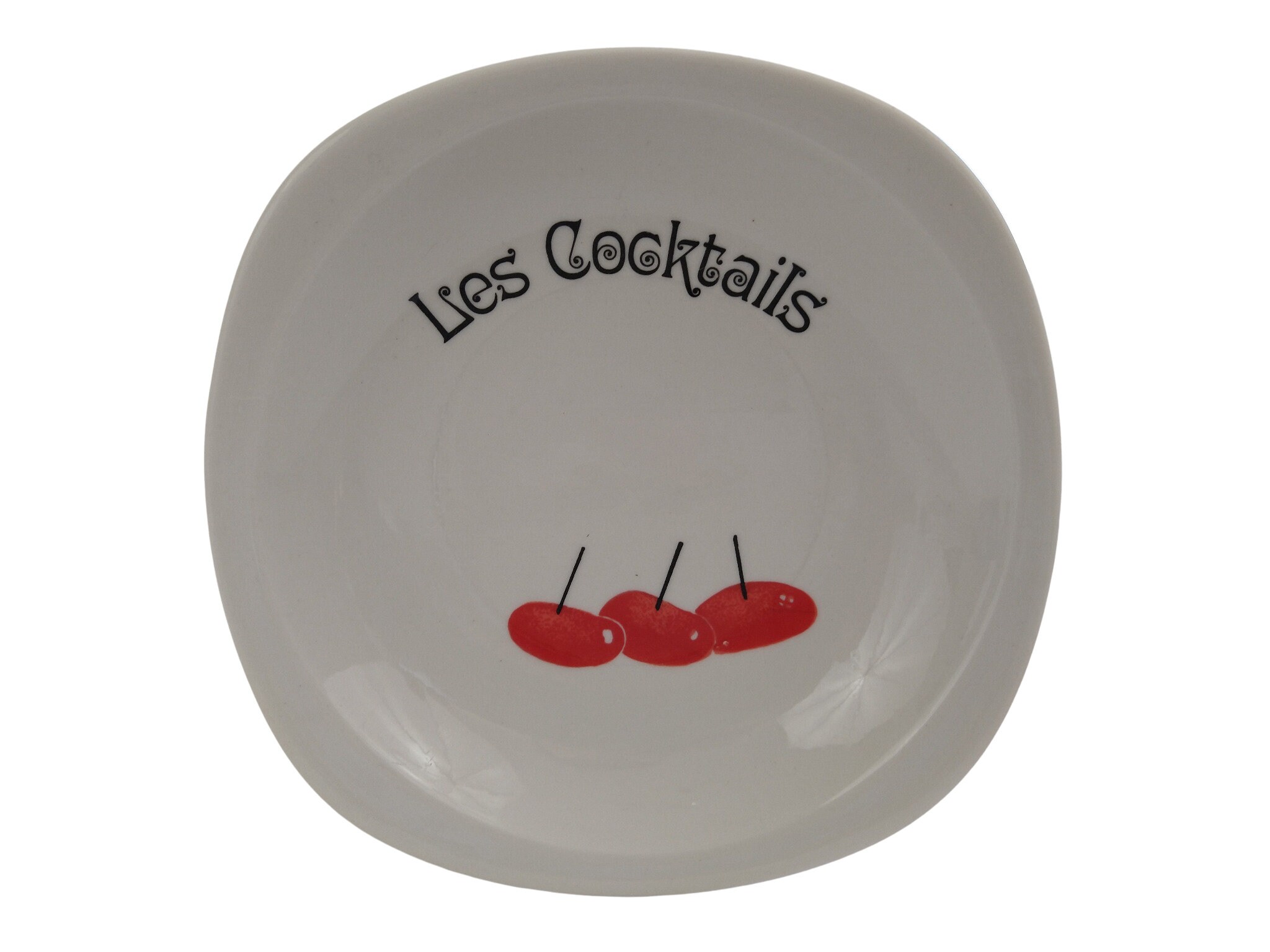 French Porcelain Cocktail Party Plates Set of 6, Ceramic Aperitif Canape Bowls, Olive and Nut Dishes