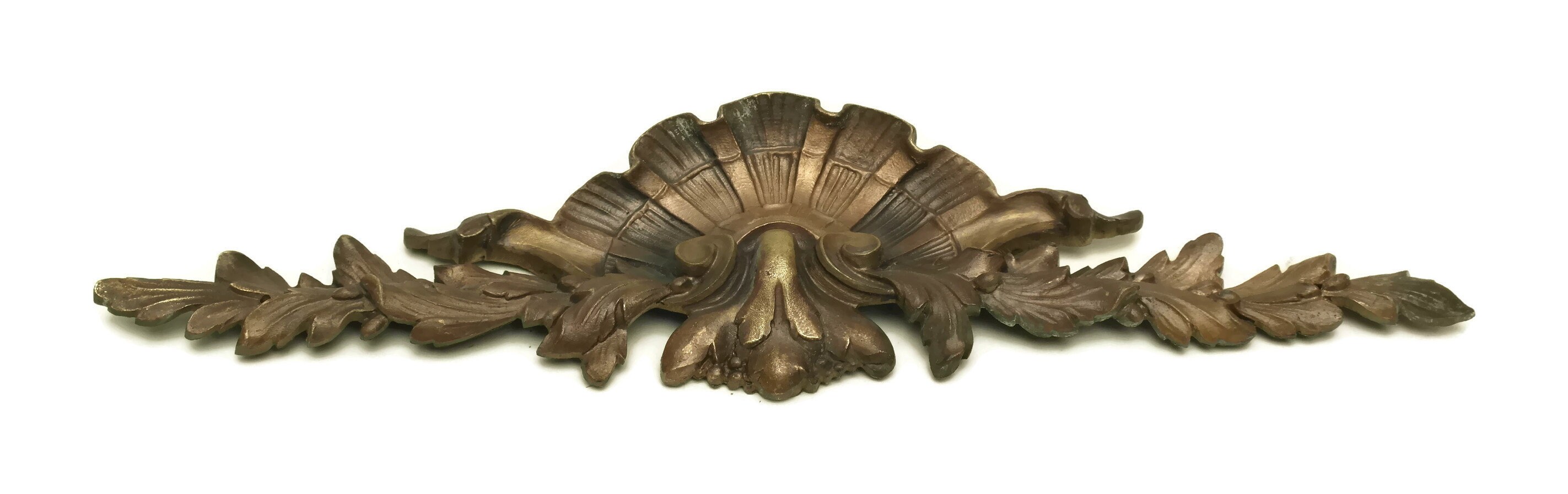 Antique Bronze Furniture Ornament. French Wall Pediment. 19th Century