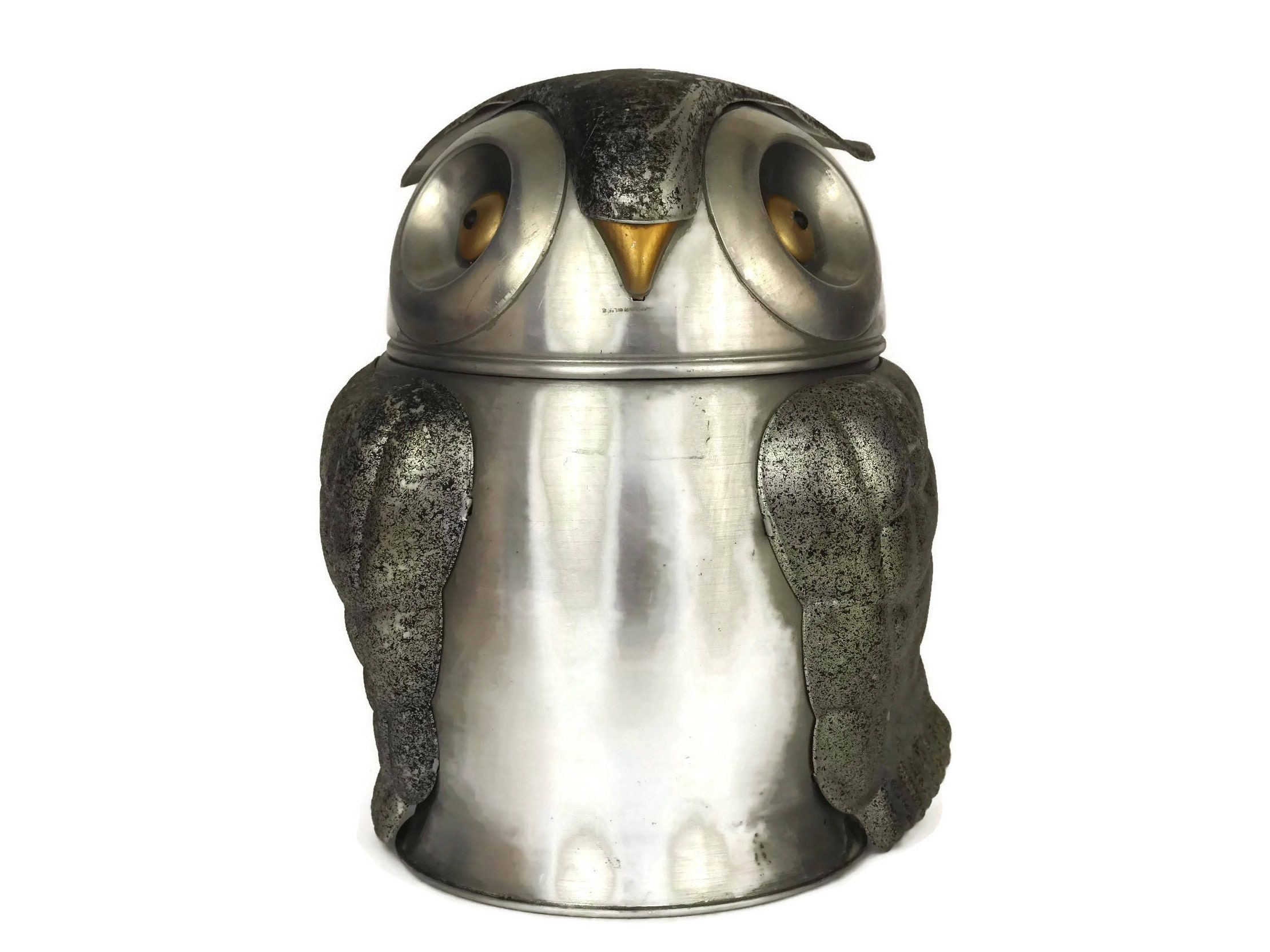 Vintage Owl Ice Bucket Made in Italy. 1970s Home Decor & Barware.