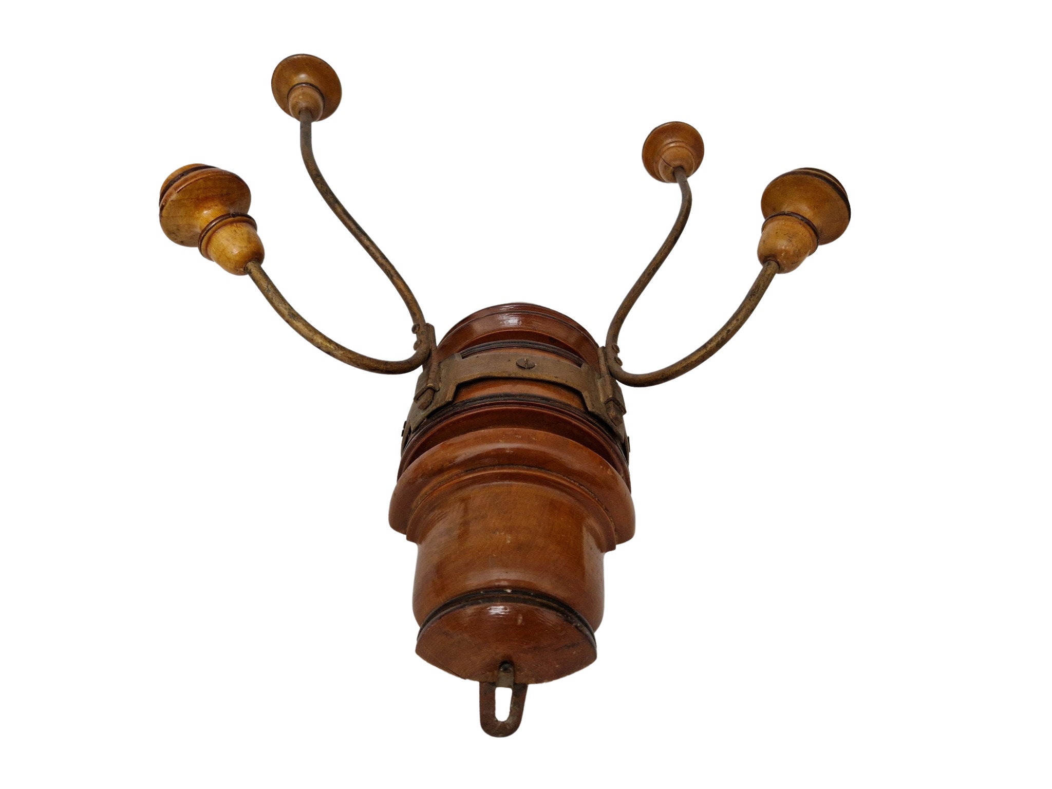 French Antique Wood Coat Hook, Wall Hanging Hat Stand Rack