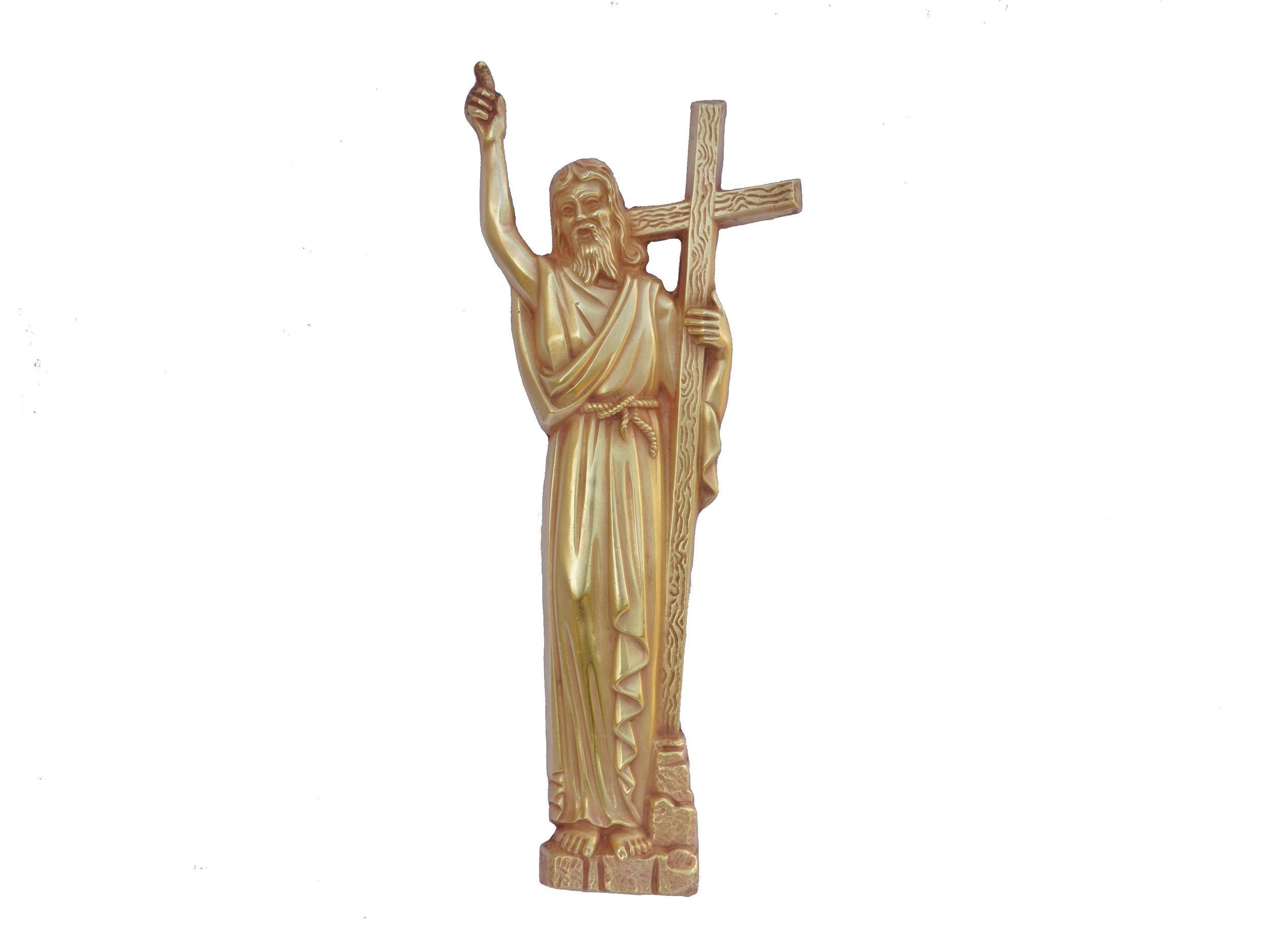 Figurine de Jésus-Christ en Bronze avec Plaque Murale Croix Coudere, Art Antique Français Religieux