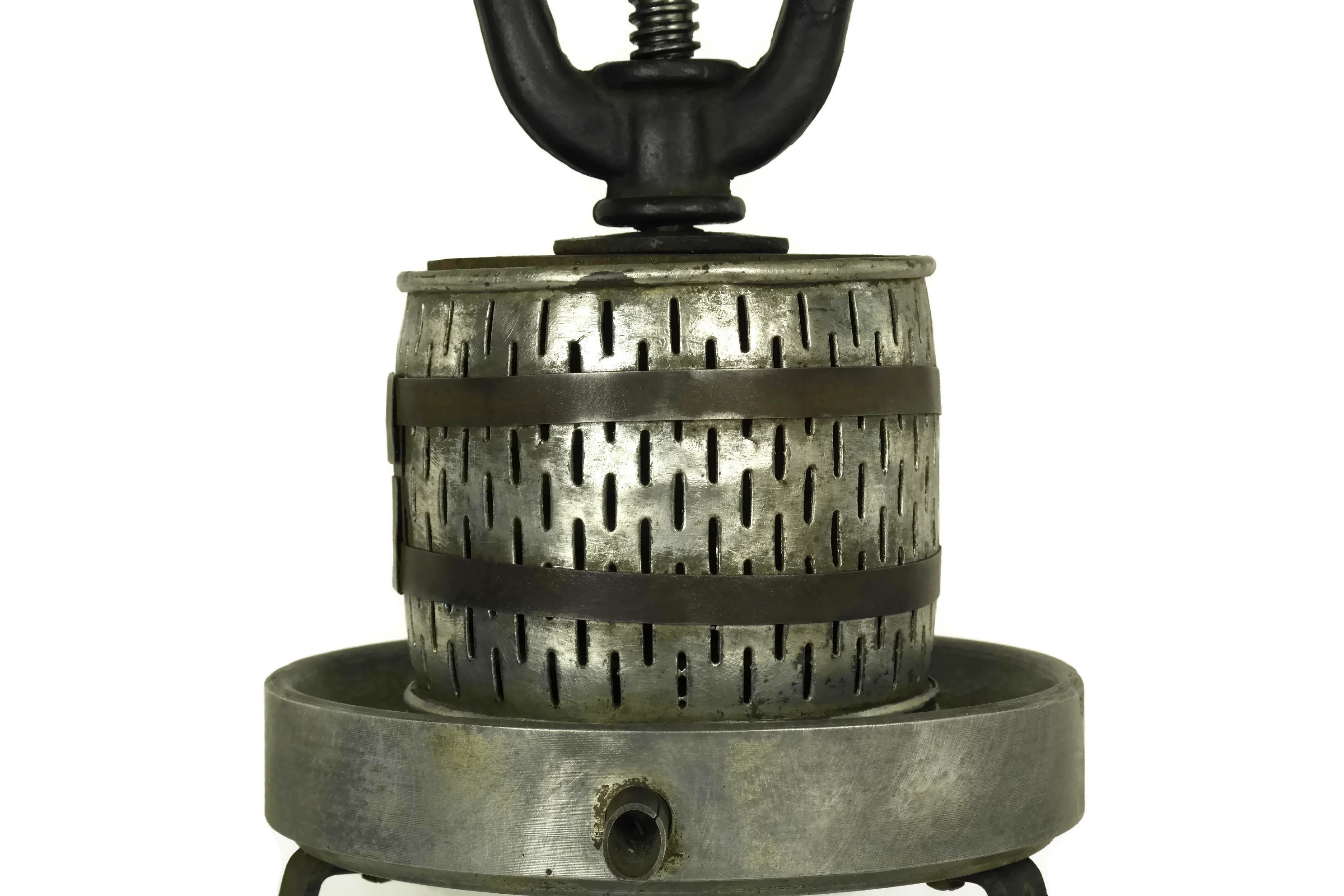Antique French Olive Oil Press with Hand Crank. Rustic Kitchen Gadgets