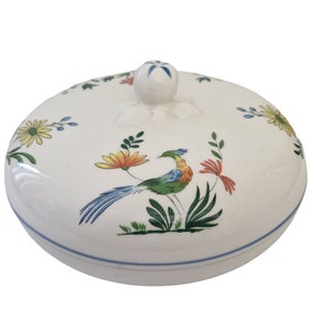 French Faience Lidded Jewelry Box