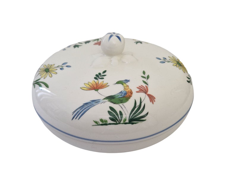 French Faience Lidded Jewelry Box