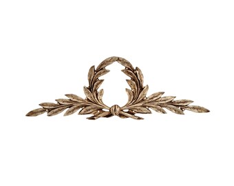 Laurel Leaf Wreath Furniture Ornament, Antique French Bronze Molding