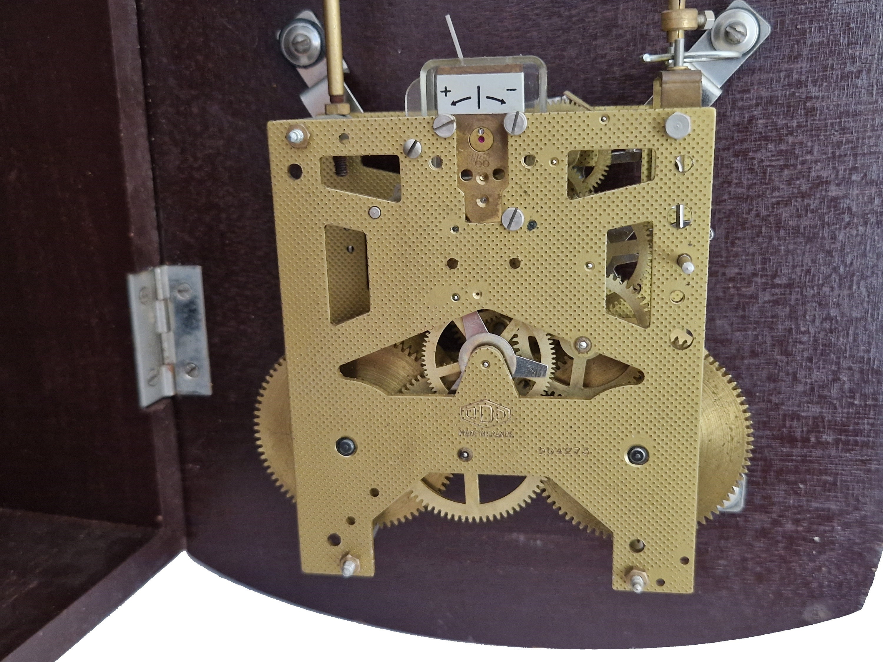 French Odo Wall Clock with Jacquemart Bellstriker , Art Deco Wall Hanging