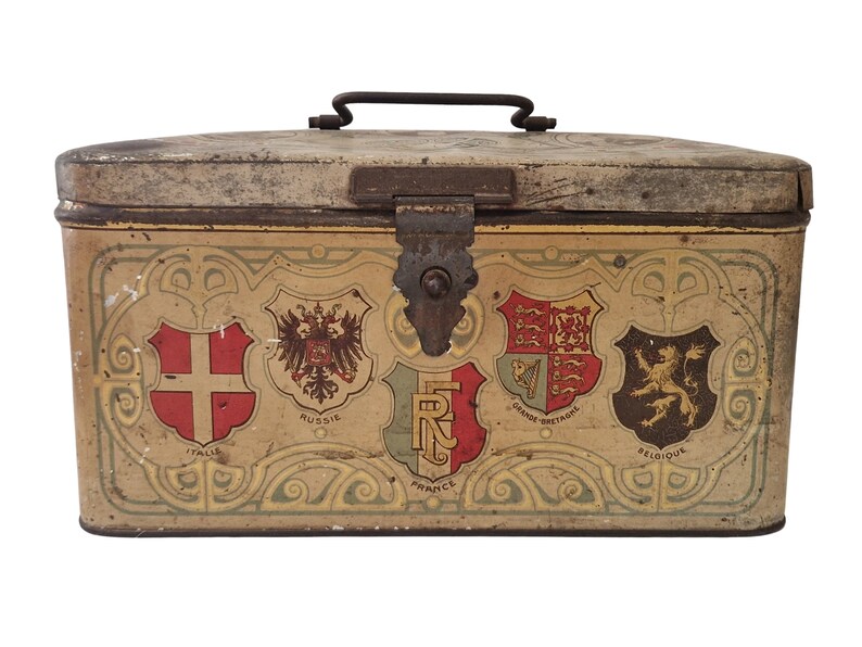 Antique WW1 Souvenir Tin Box With Allied Leaders Portraits Etsy