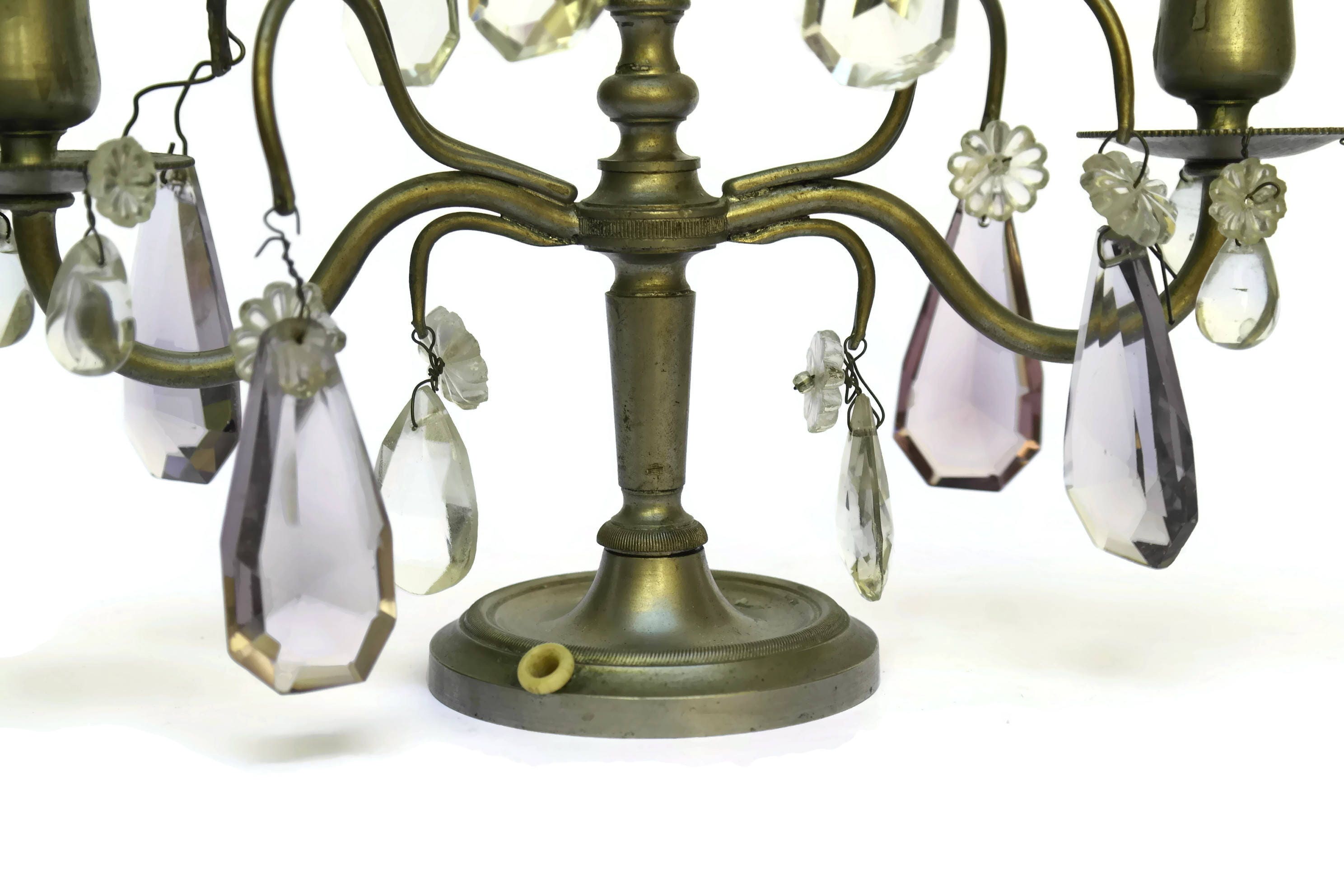Antique French Crystal Candelabra.