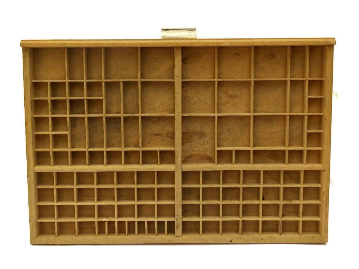 Vintage Letterpress Printers Tray. Printer Block Tray.