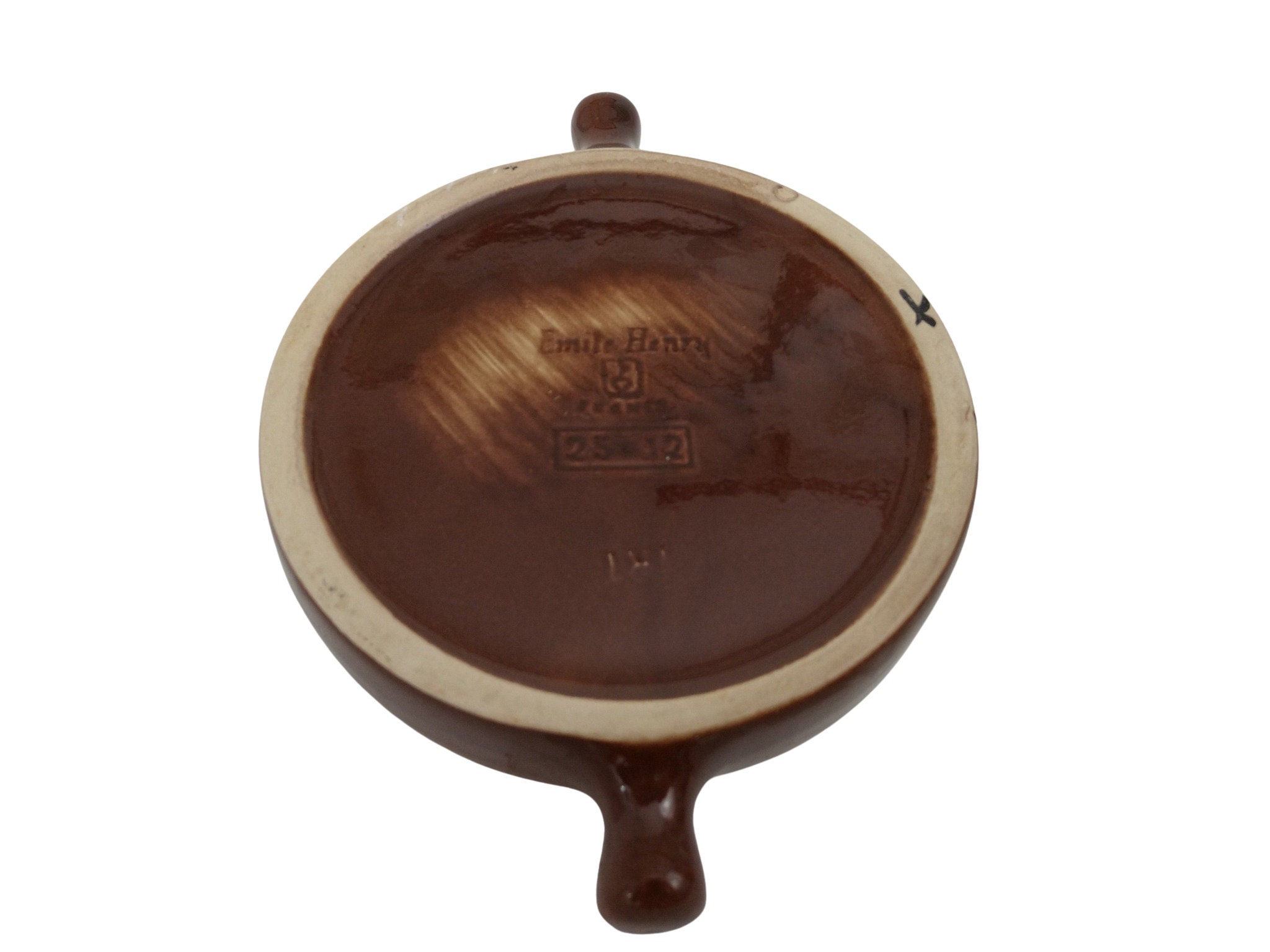 Vintage French Snail Pottery Dish, Escargot Serving Pan, Baked Mushroom