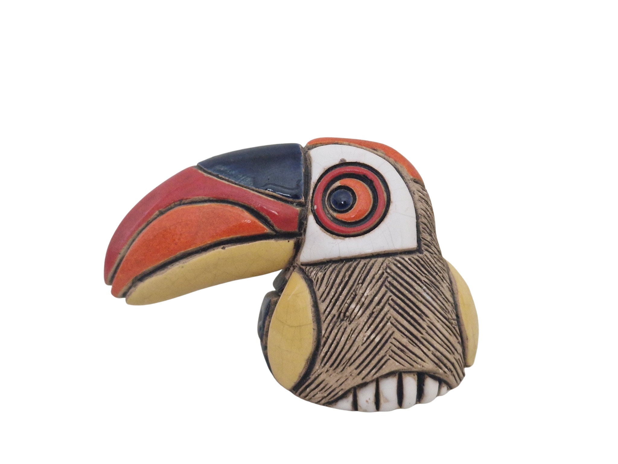 Artesania Rinconada Bird Figurines, Set of 3, Ceramic Miniature Parrots