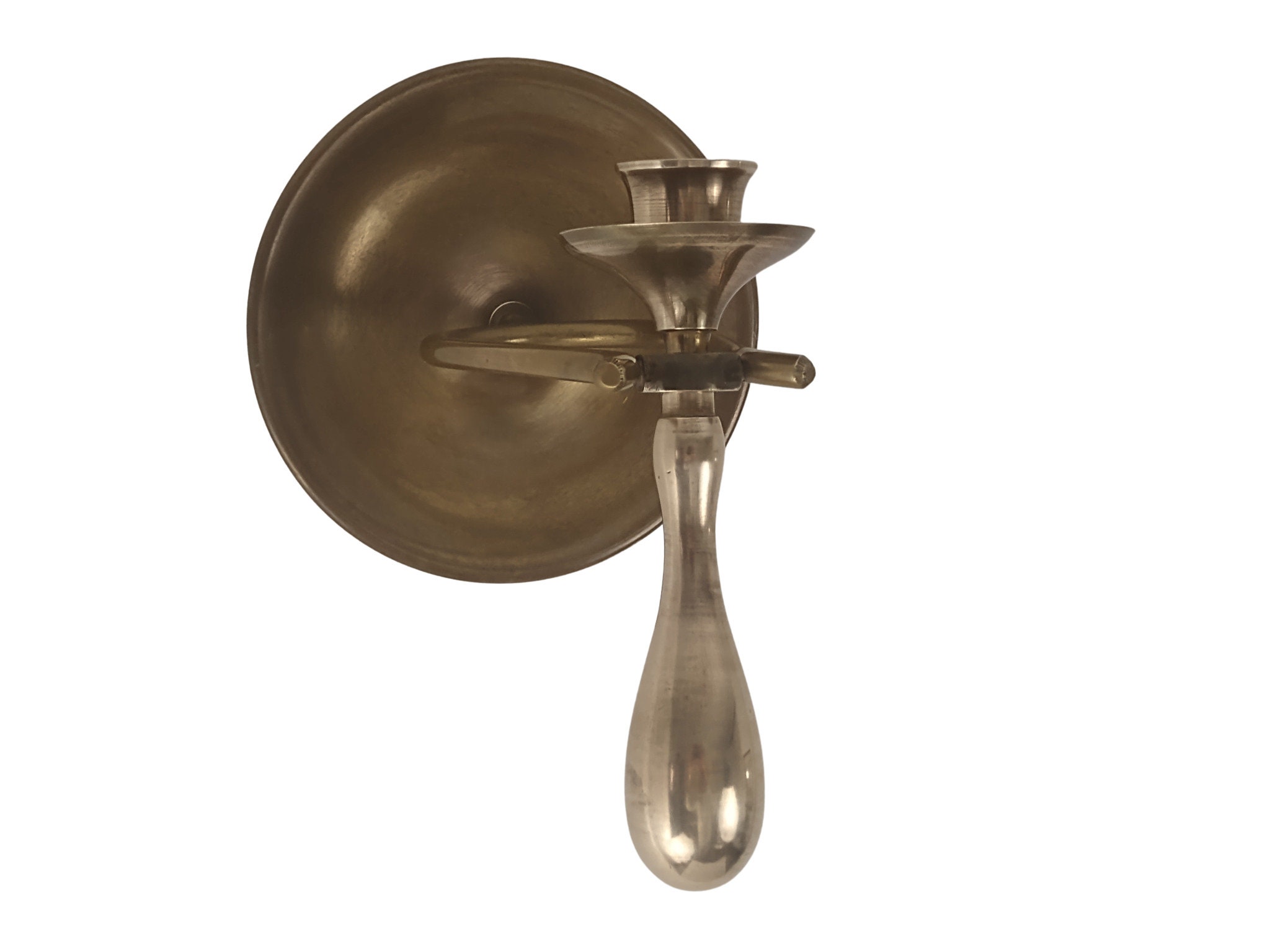 Vintage Ship Brass Gimbal Candlestick Holder, Weighted Candle Wall Sconce