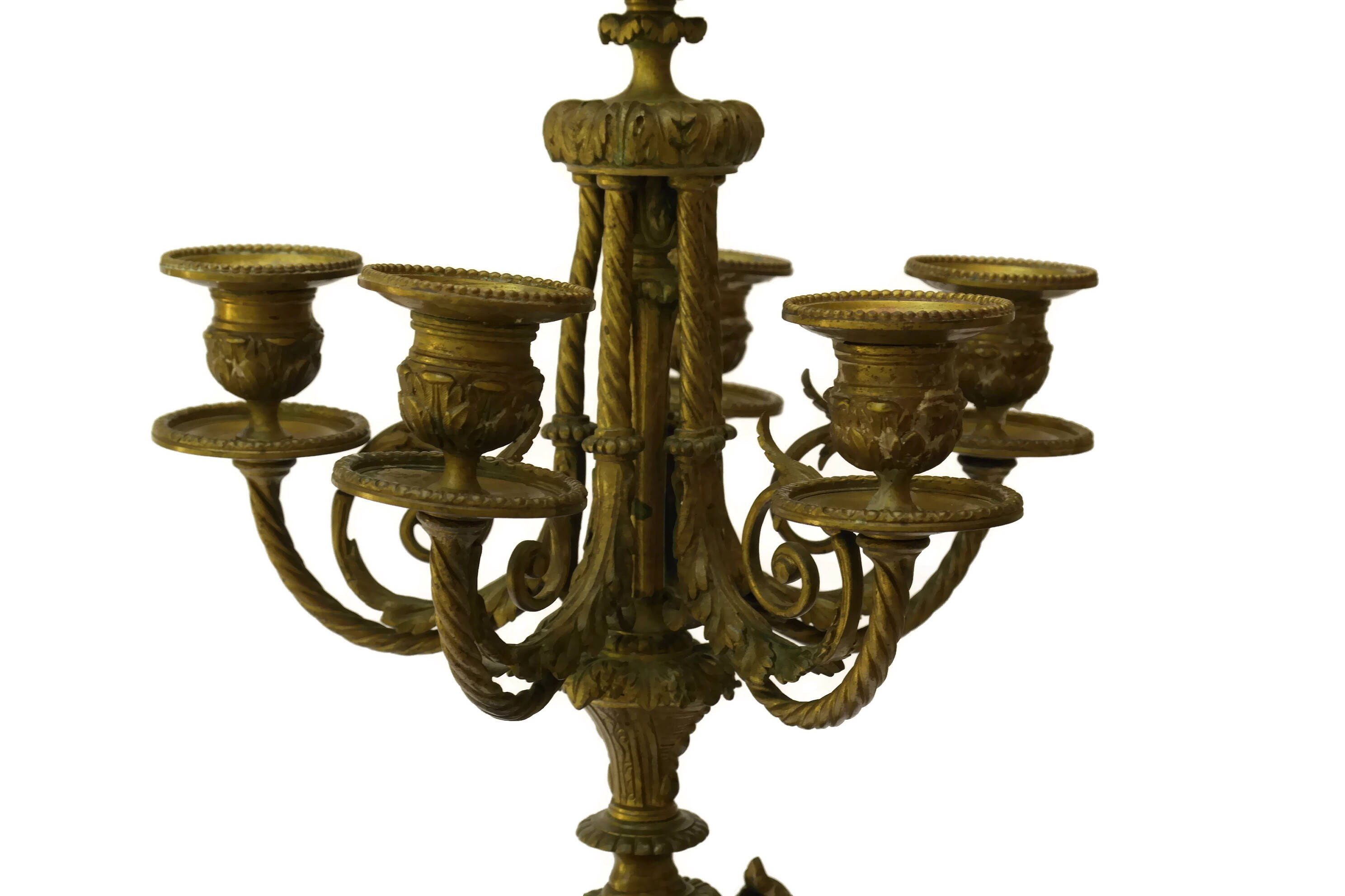 French Antique Candelabra with Lions & Rams Heads.