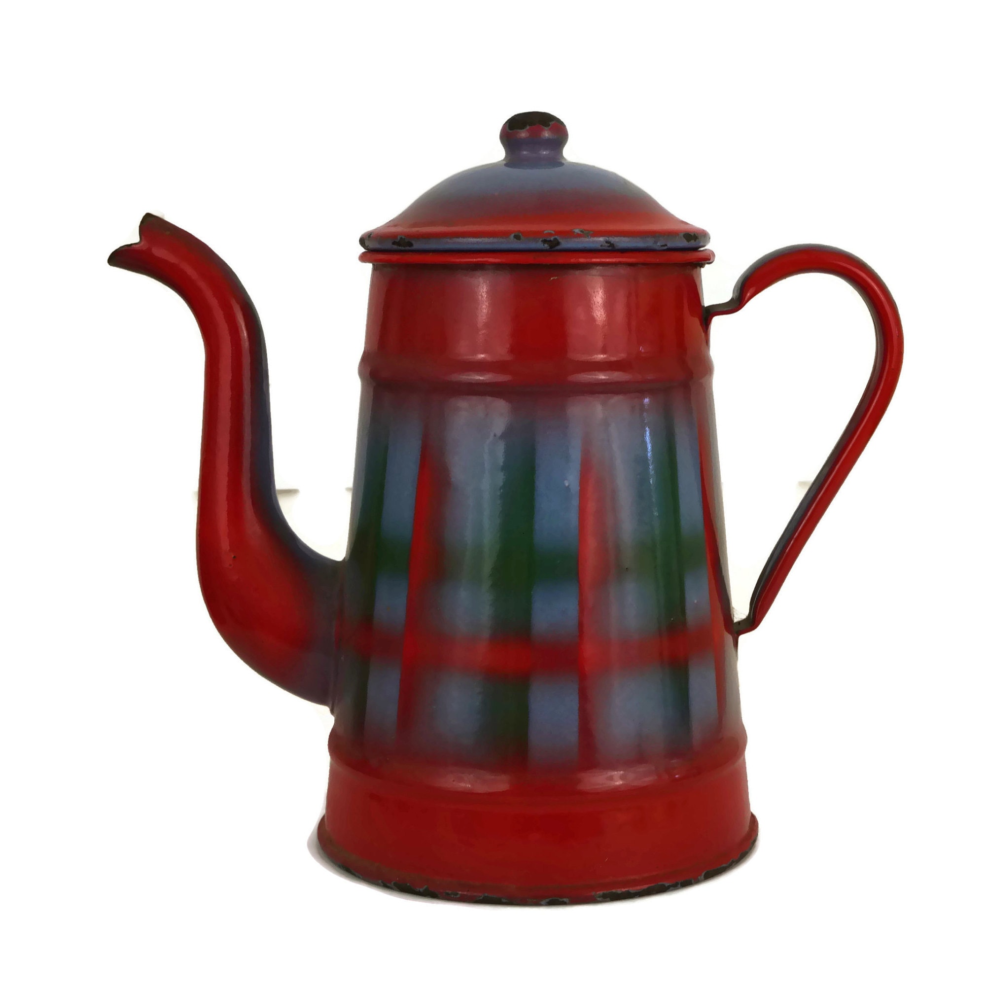 Red Enamel Camping Coffee Pot