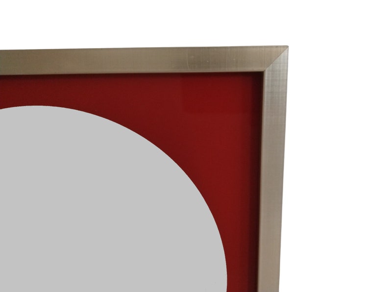 1970s Op Art Wall Mirror with Aluminium Frame, Retro Home Decor image 6