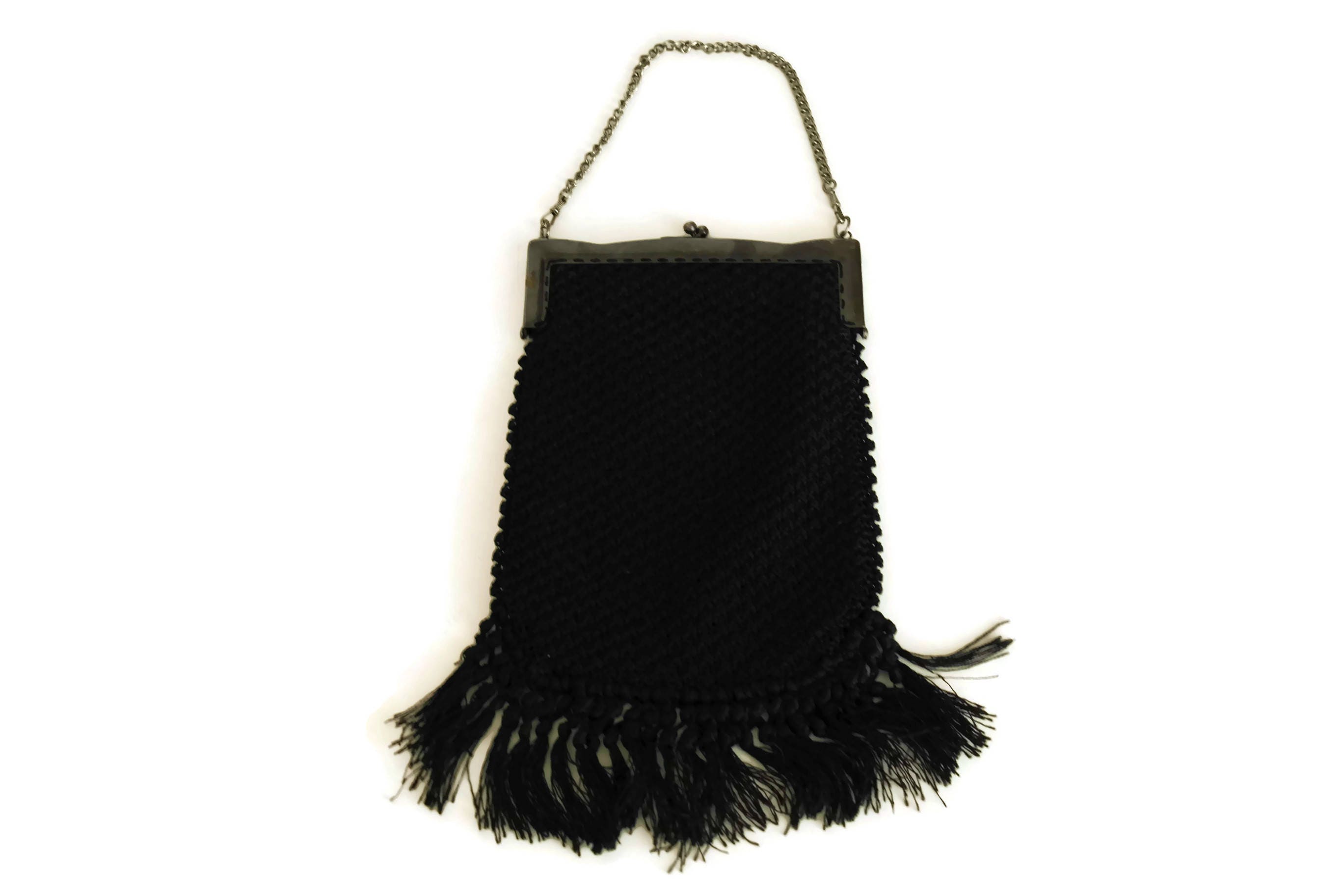 Women Crochet Shoulder Bag, Boho Casual Handbag, Ethnic Style Woven  Handmade Hollow Out Knitting Bag, Tassel Purse Black - Walmart.com