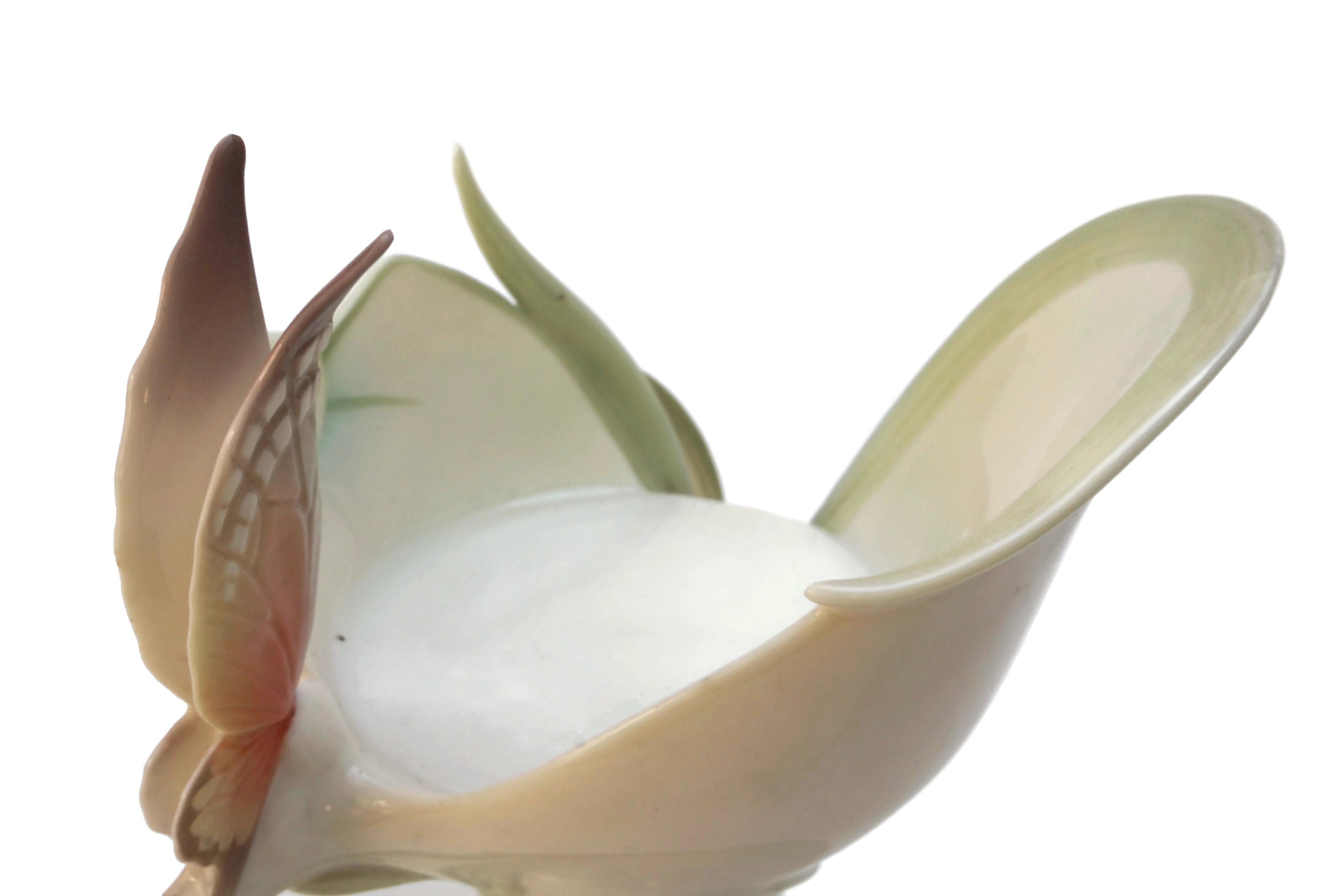 Franz Porcelain Tealight Candle Holder, Vintage Majolica Butterfly