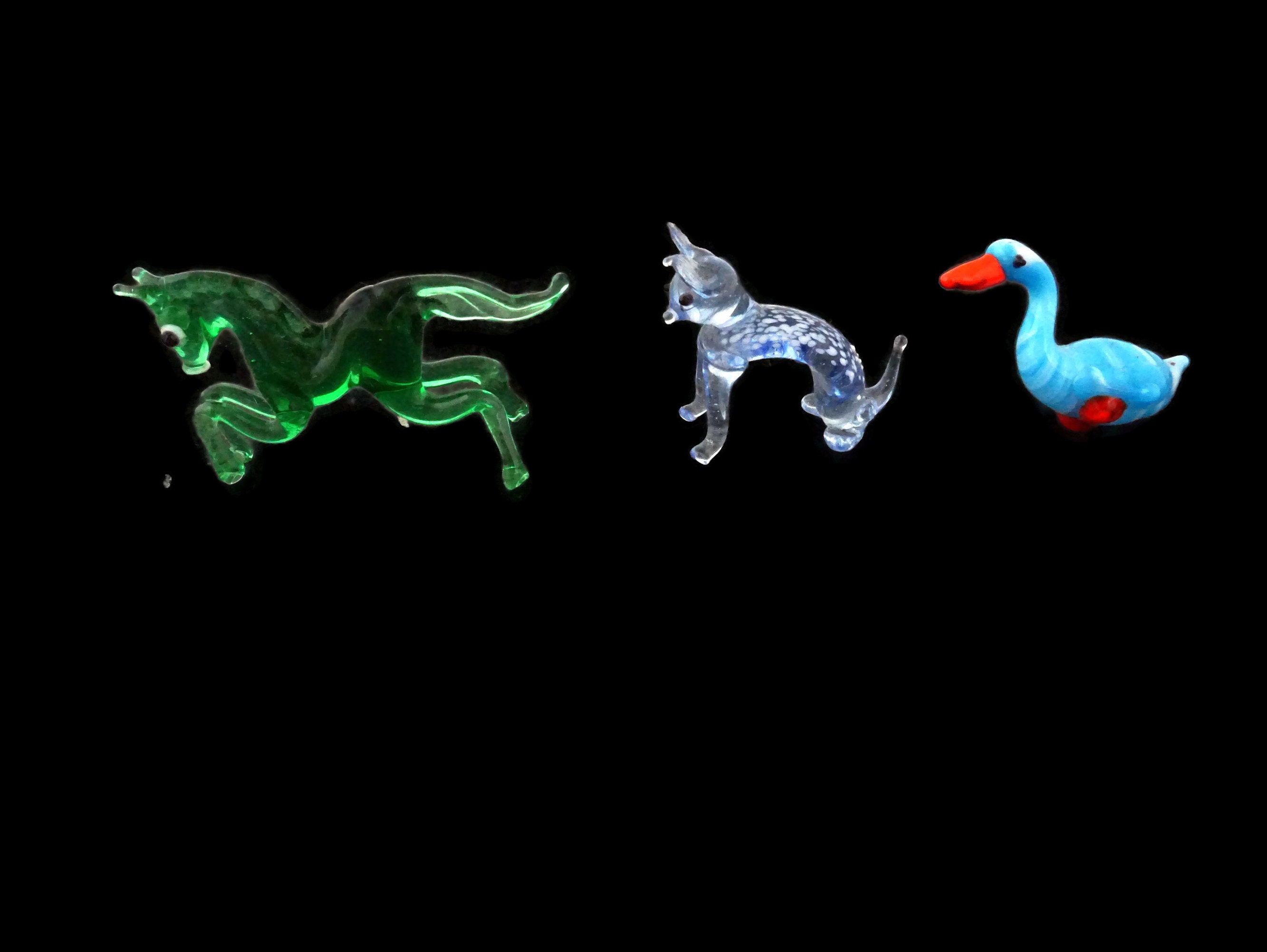 Vintage Miniature Blown Glass Animal, Set of 12 Collectible Murano