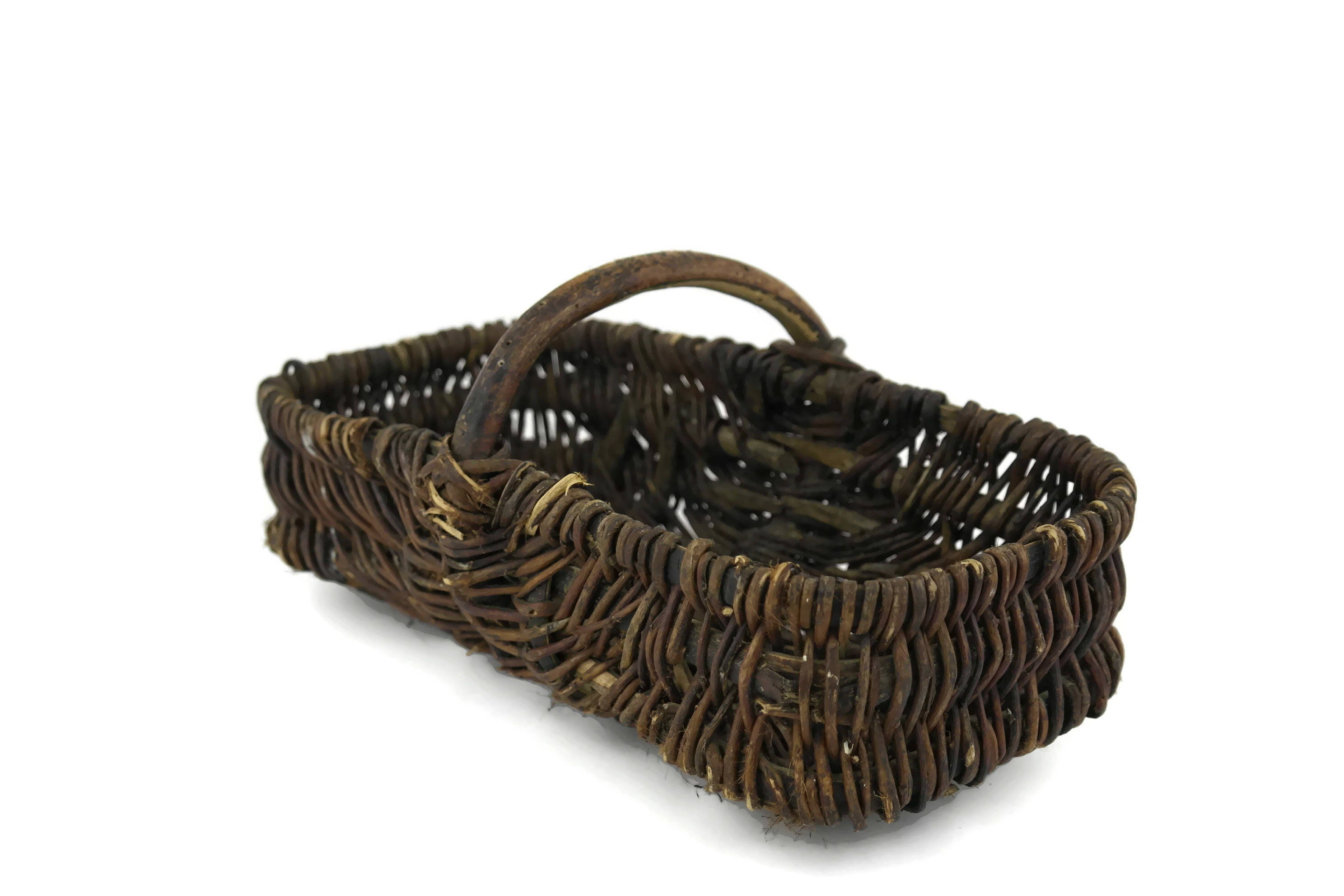 Antique French Basket. Harvest Basket. French Country Kitchen Decor. Storage Basket. Gardening Gift