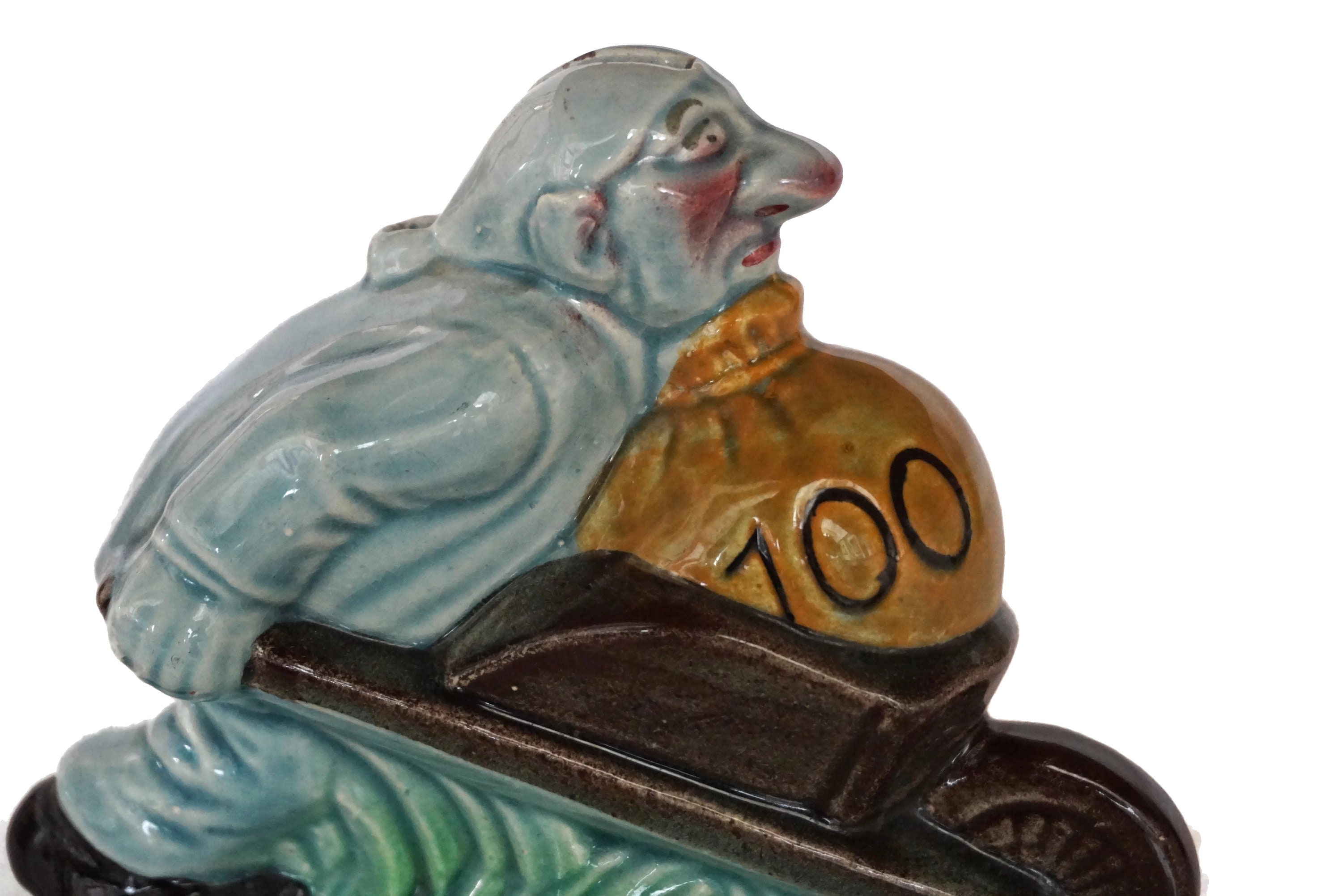 Bank Robber Figurine Money Bank French Ceramic Smash Coin Box Etsy