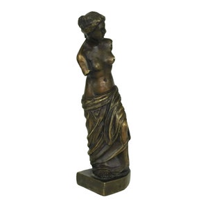 Venus de Milo Bronze Statuette, Greek Goddess Aphrodite of Milos Figurine