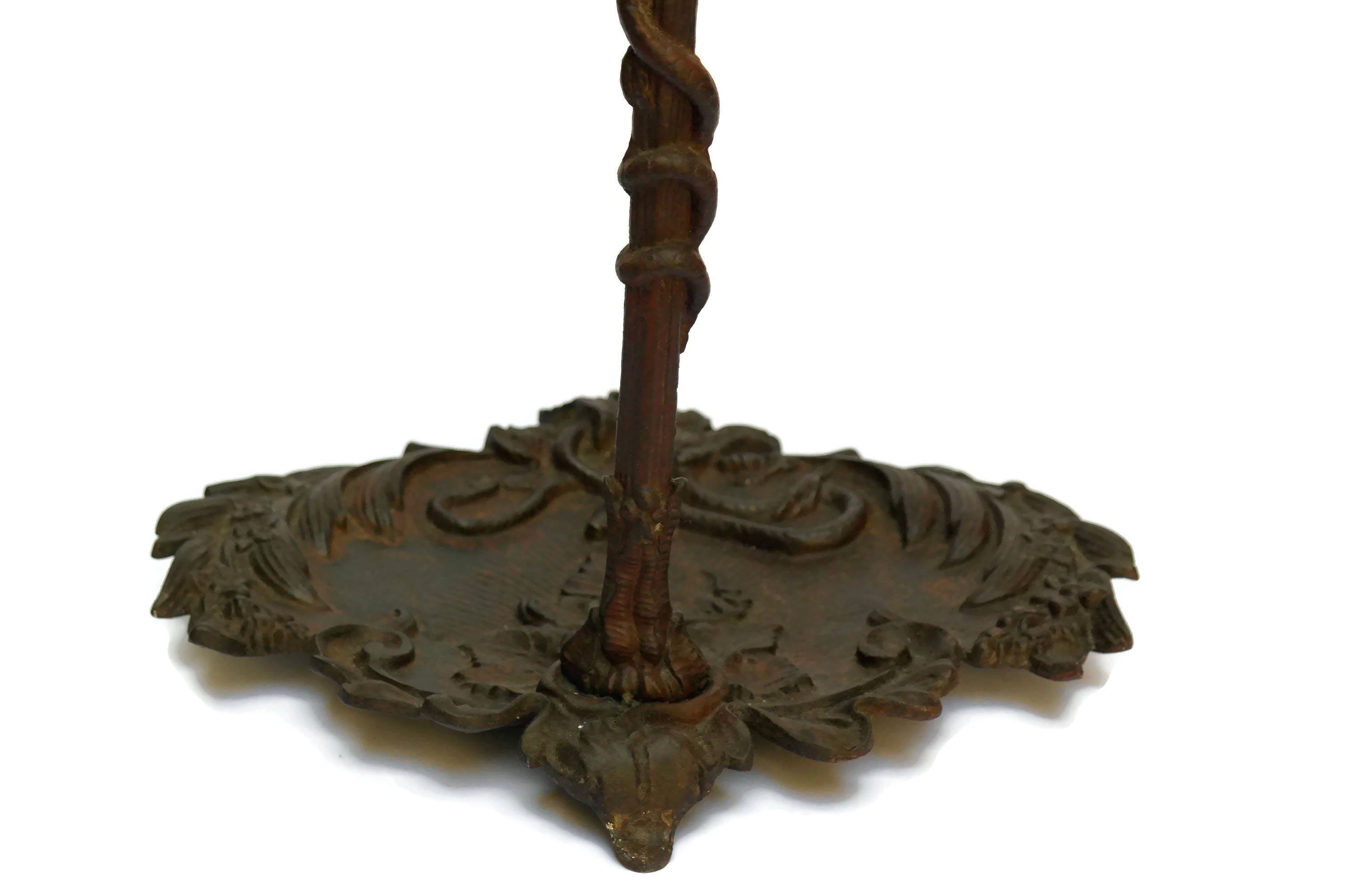 French Antique Cast Iron Umbrella Stand. Ornate umbrella stick Holder.