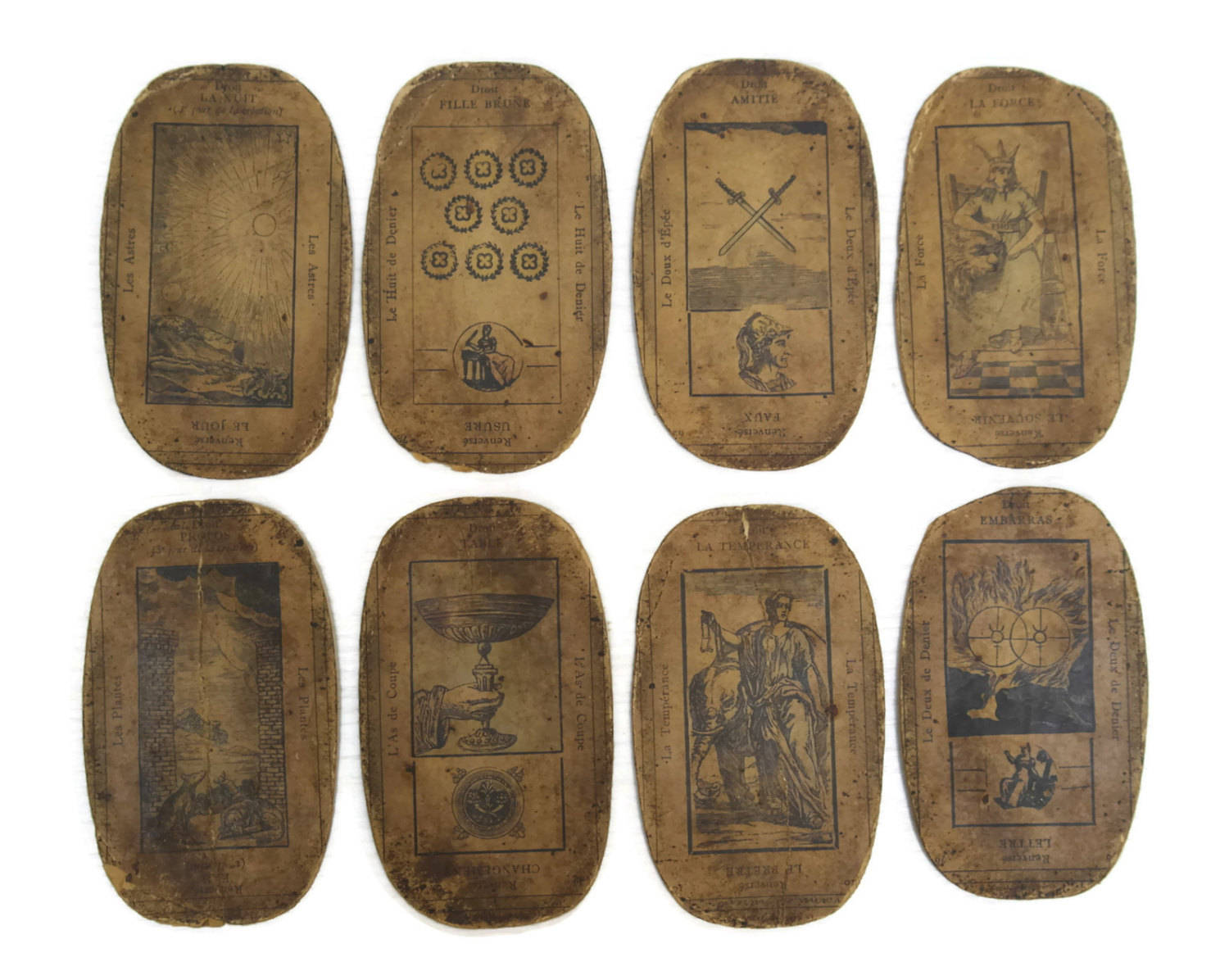 RESERVED fo Elizabeth. Antique French Tarot Cards. 19th Century French