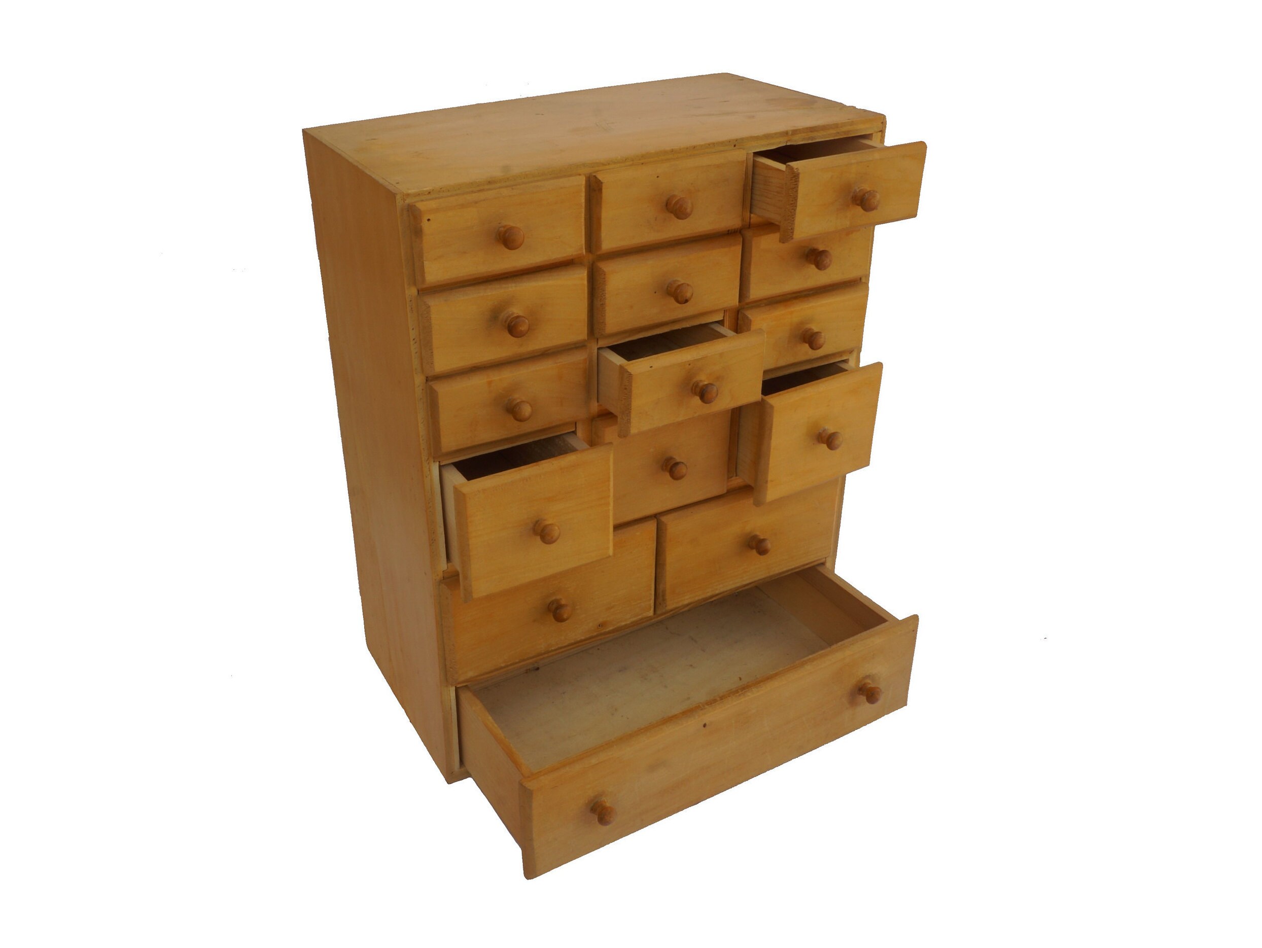 Wooden Craft and Sewing Organizer Box with Drawers, Thread and Button  Storage and Display Cabinet