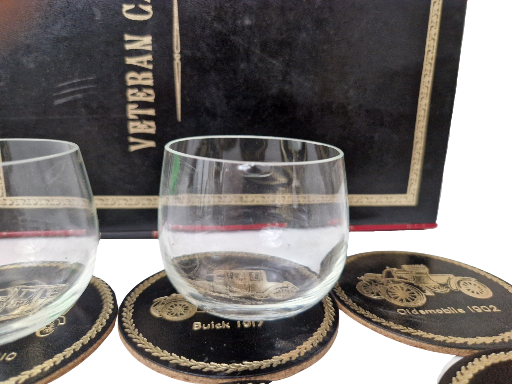 1970s Secret Book Bar Glasses and Coasters Set, Philipp of Sweden
