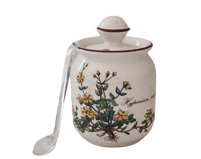 Villeroy & Boch Botanica Mustard Pot with Lid, Vintage Porcelain Condiment Jar