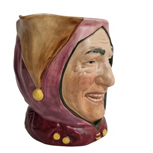 Touchstone Court Jester Pitcher by Royal Doulton, Vintage Majolica Figural Jug image 4