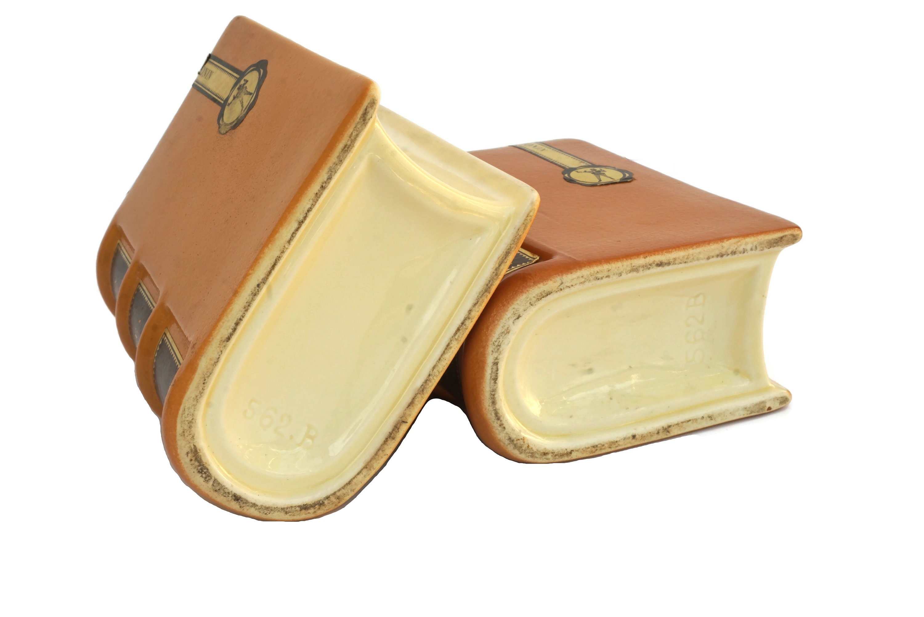 Ceramic Book Decanter Bottles for Monin Liqueurs, French Faux Book