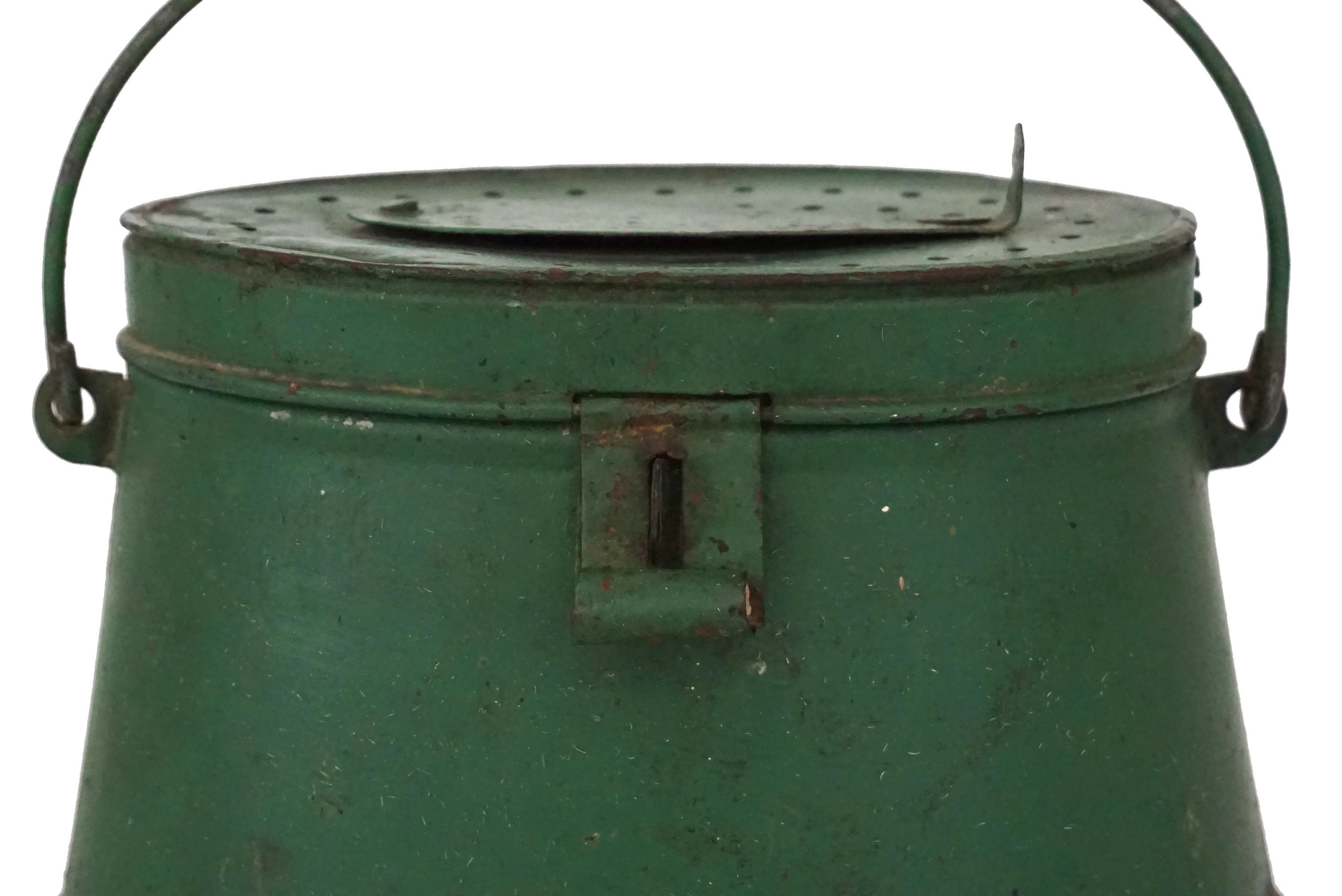 Fishing Creel Minnow Bucket, Antique French Gift for Fisherman