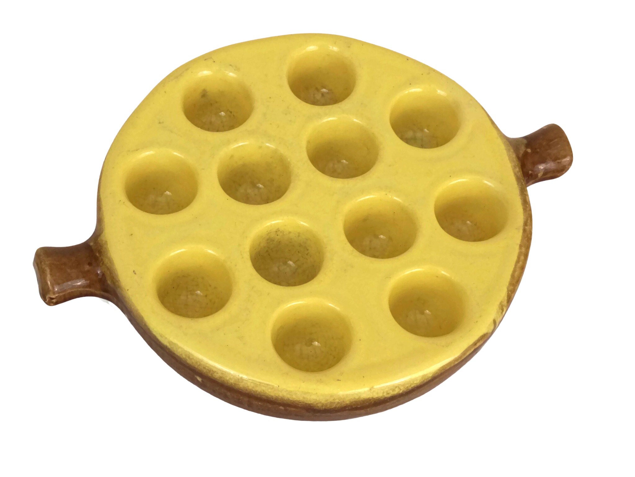 Vintage Français Poterie Plat d'escargot, Escargot Servant La Poêle, Four Aux Champignons Au Four As