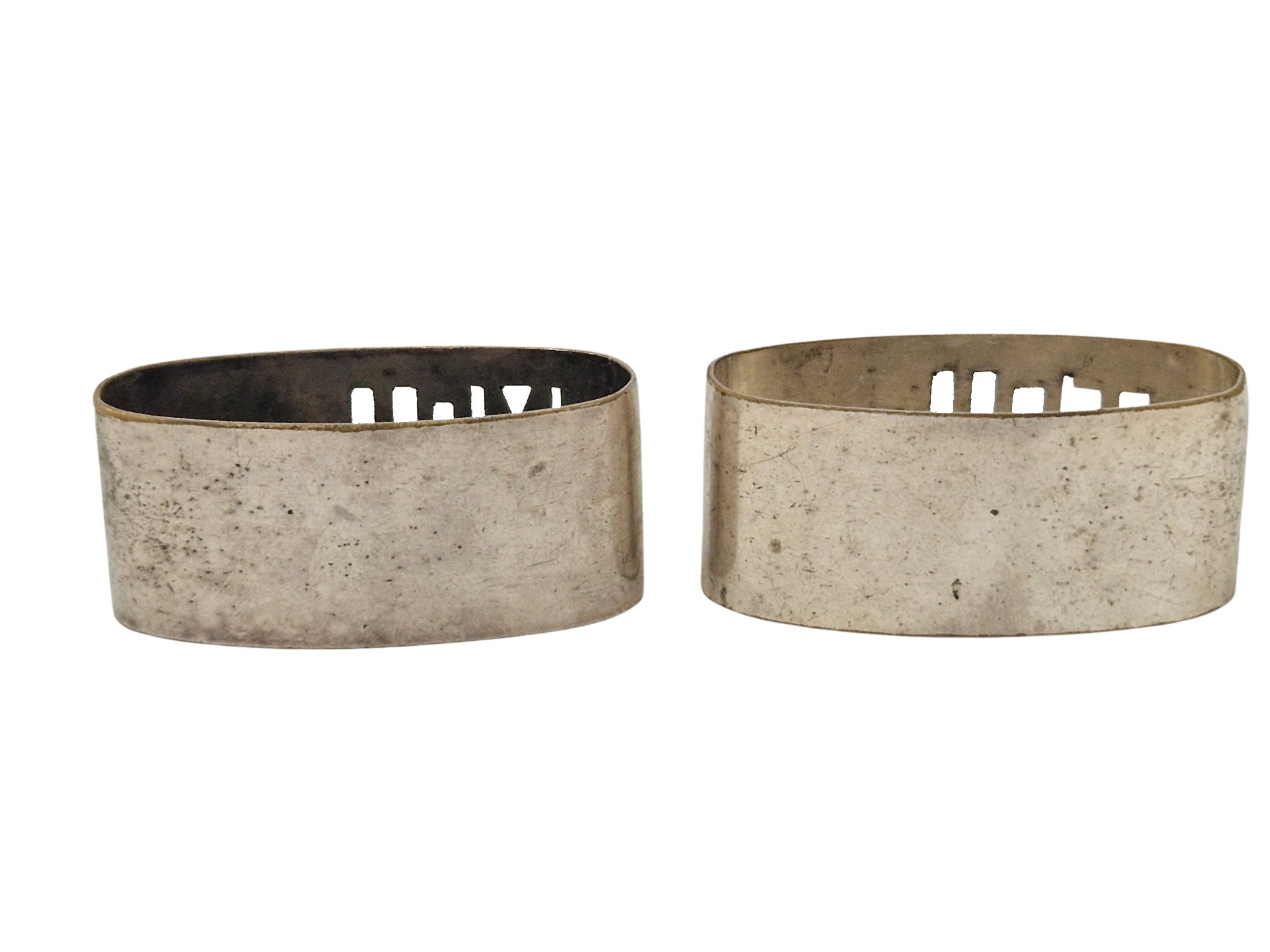 Vintage French You and Me Silver Plate Napkin Rings, Toi and Moi