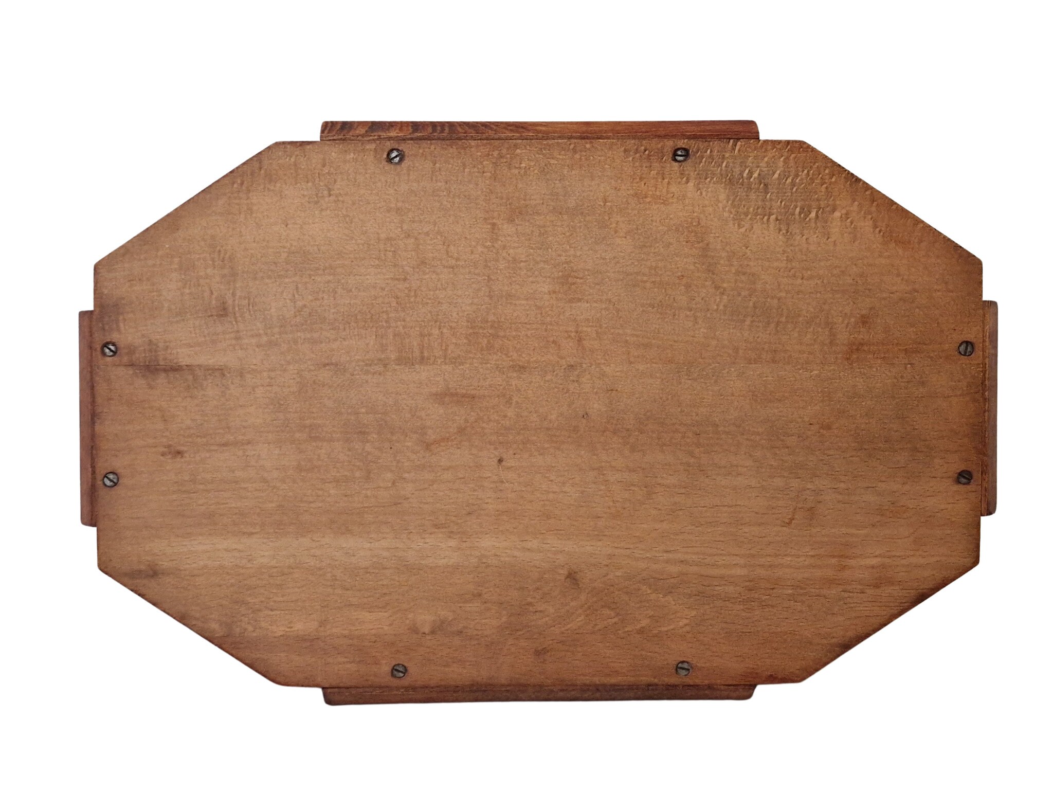 Antique Wooden Serving Tray with Pyrography Bird Etching, Hand Crafted