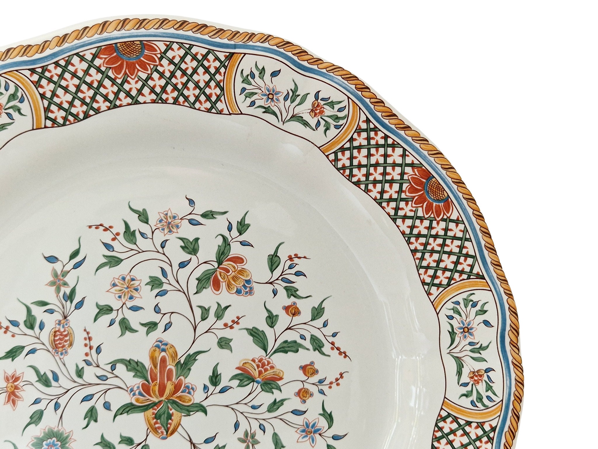French Cake Plate By Gien In 18th Century Rouen Au Sainfoin Pattern french-cake-plate-by-gien-in-18th-century-rouen-au-sainfoin-pattern