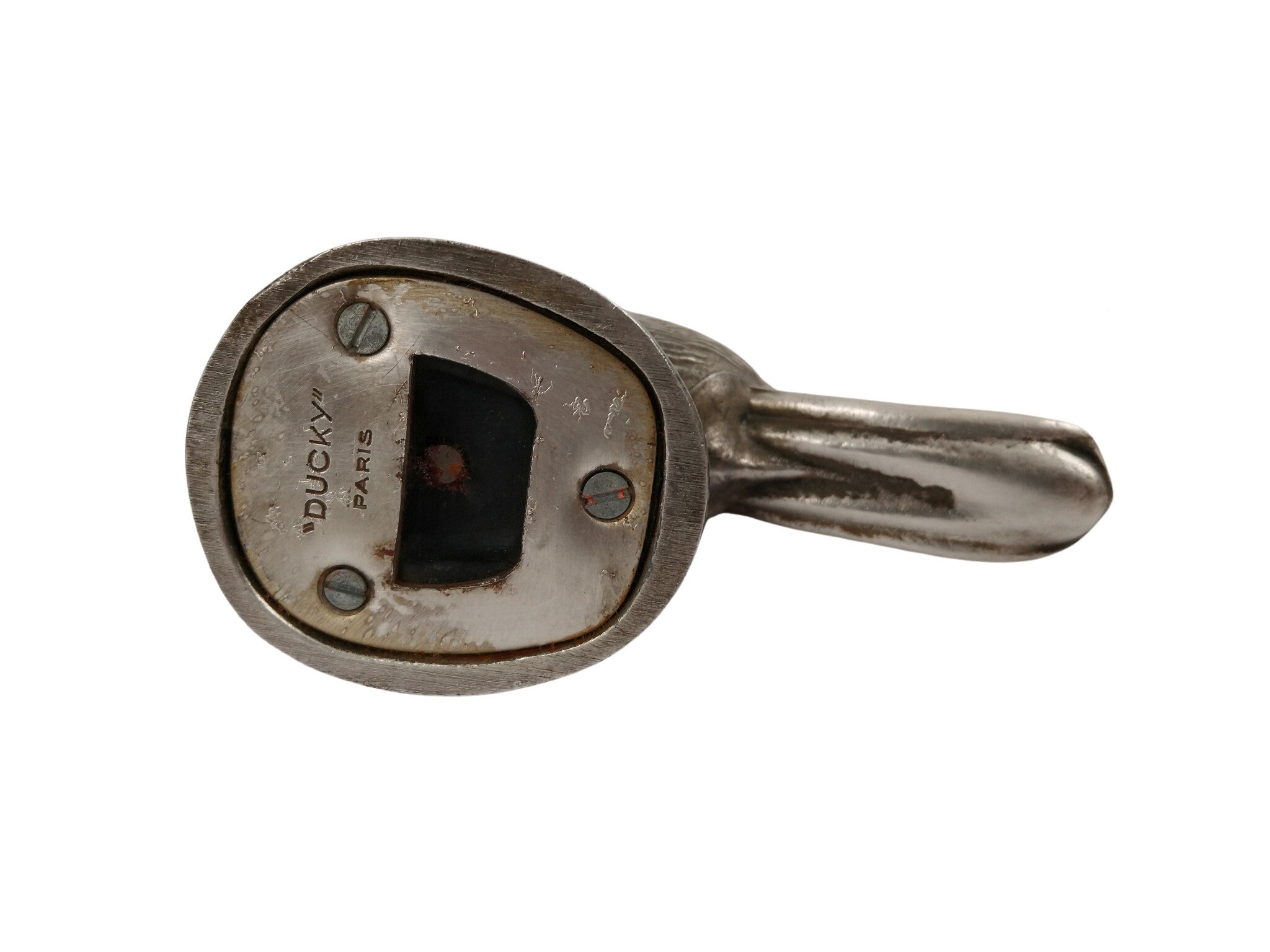 Vintage French Ducky Bottle Cap Opener, Metal Bird Head Figurine, Bar